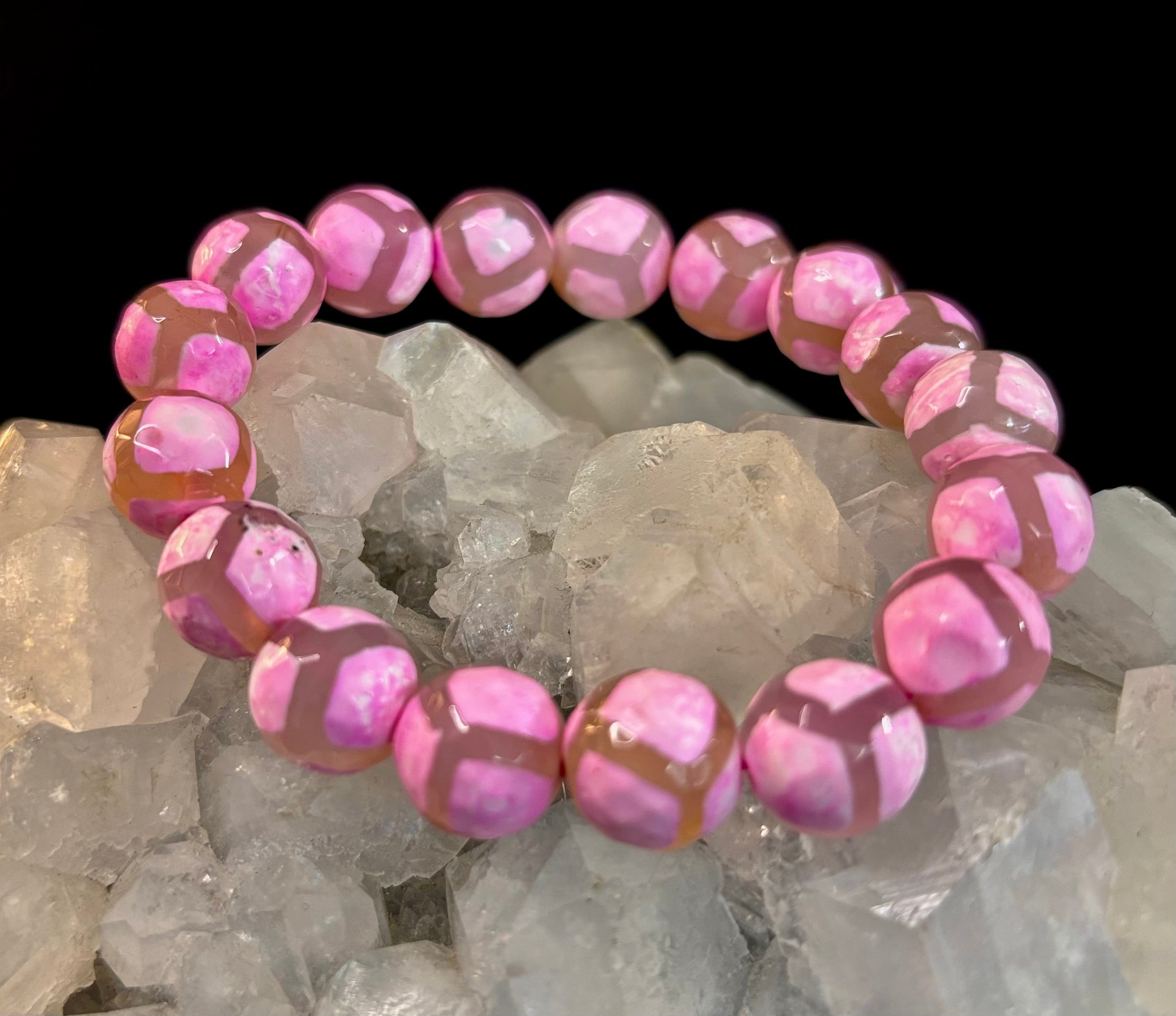 Pink Tibetan Agate Bracelet
