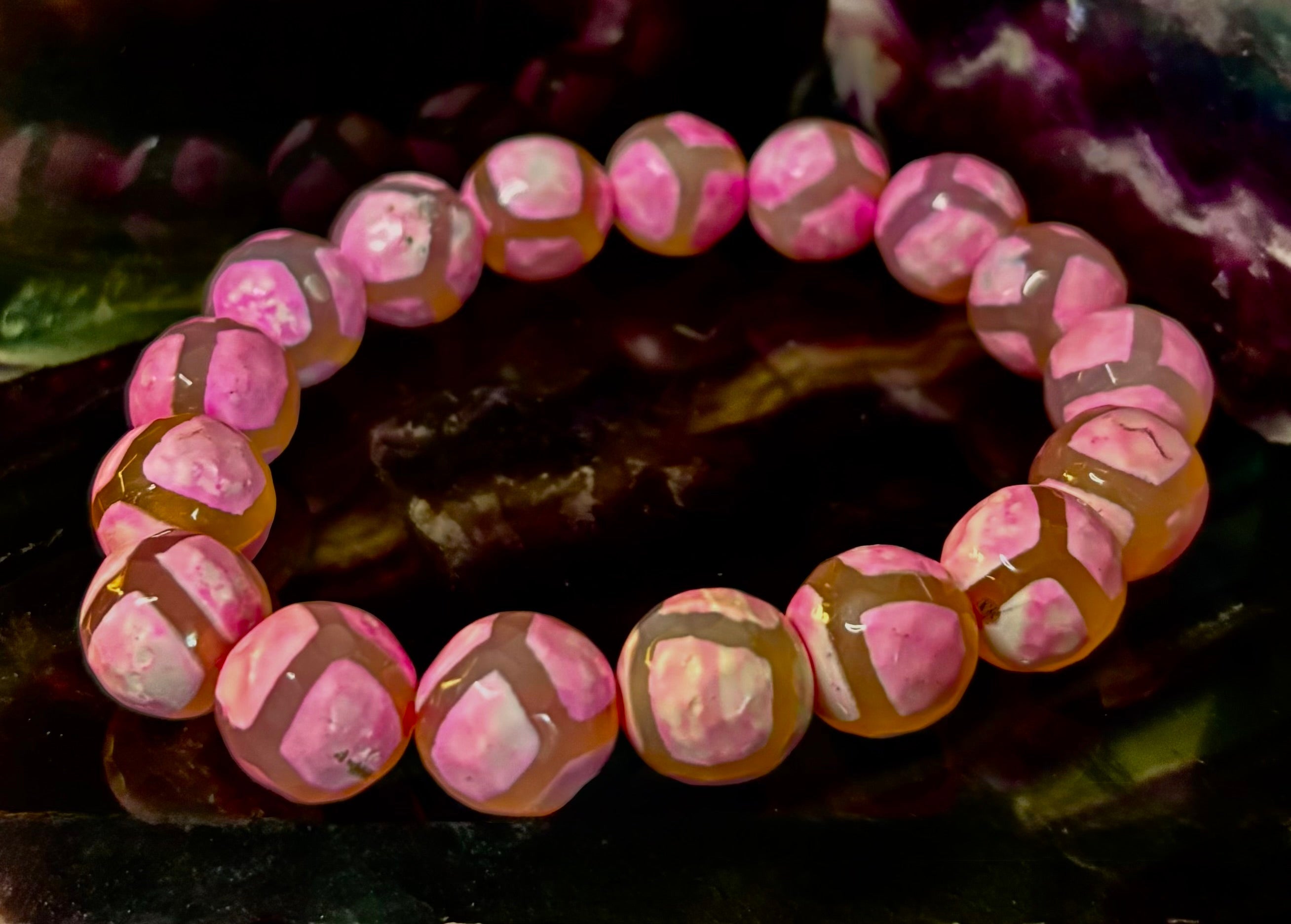 Pink Tibetan Agate Bracelet