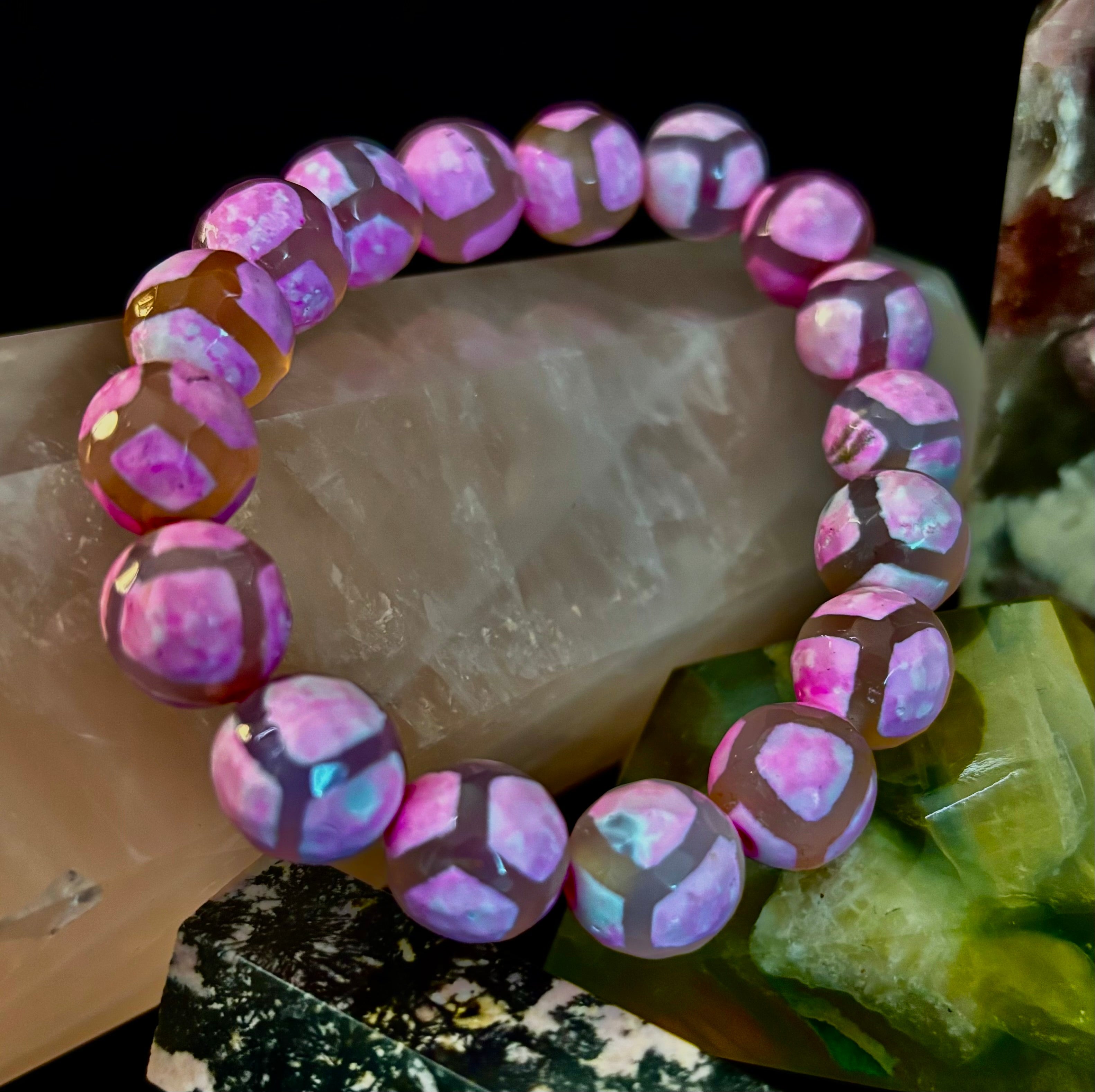 Pink Tibetan Agate Bracelet
