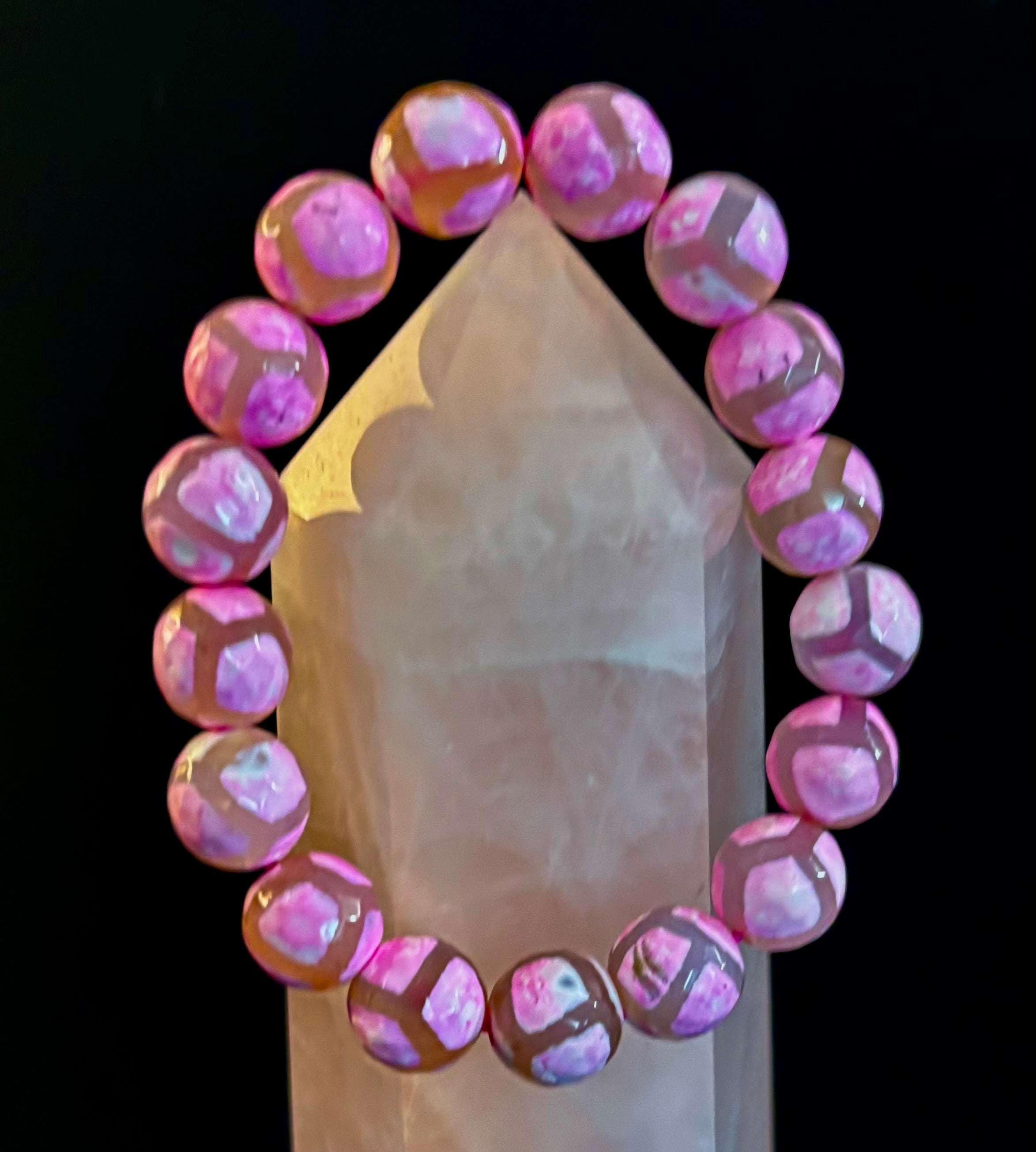 Pink Tibetan Agate Bracelet