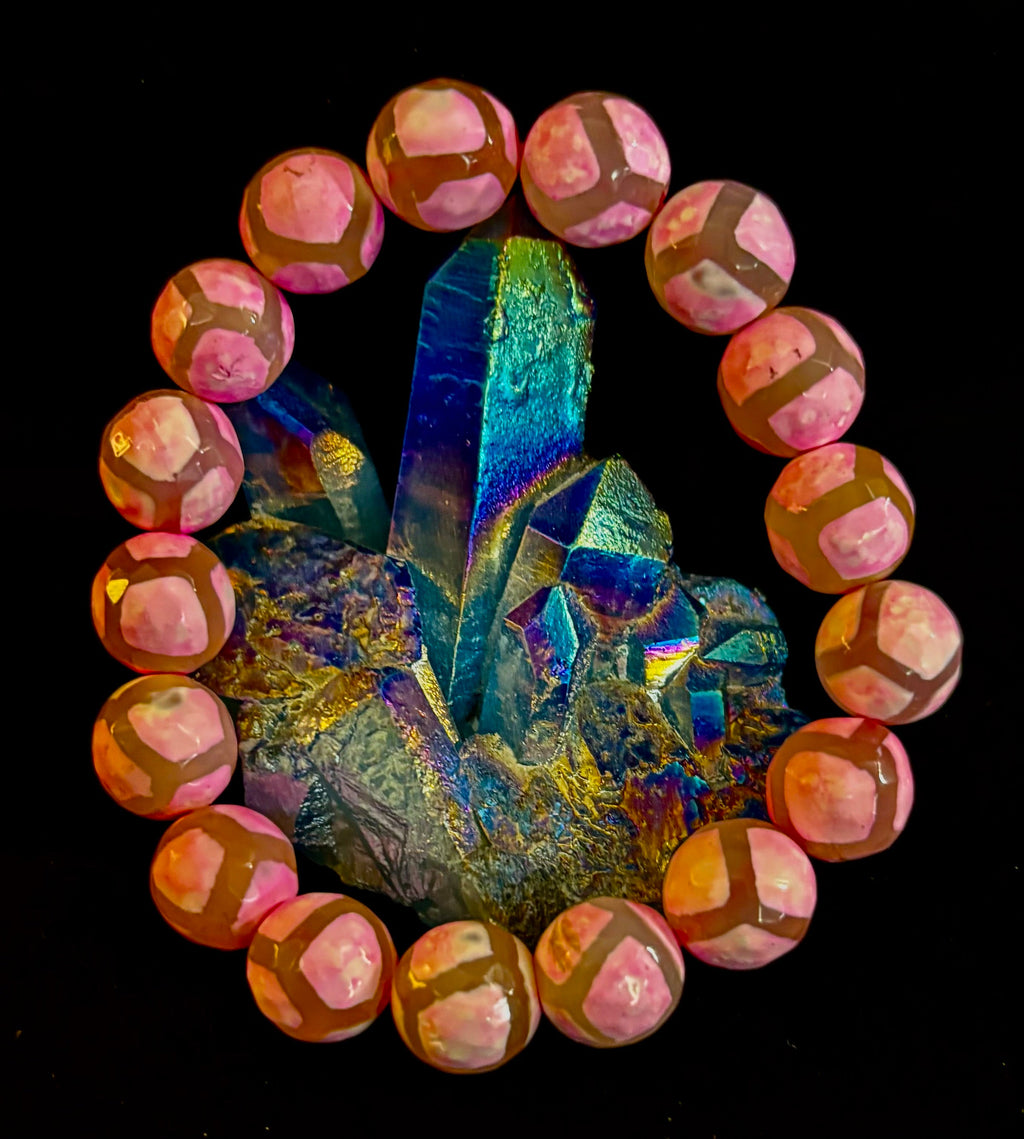 Pink Tibetan Agate Bracelet