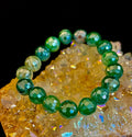 Green Goddess Glam Bracelet - Mystic Green Banded Agate (12mm)