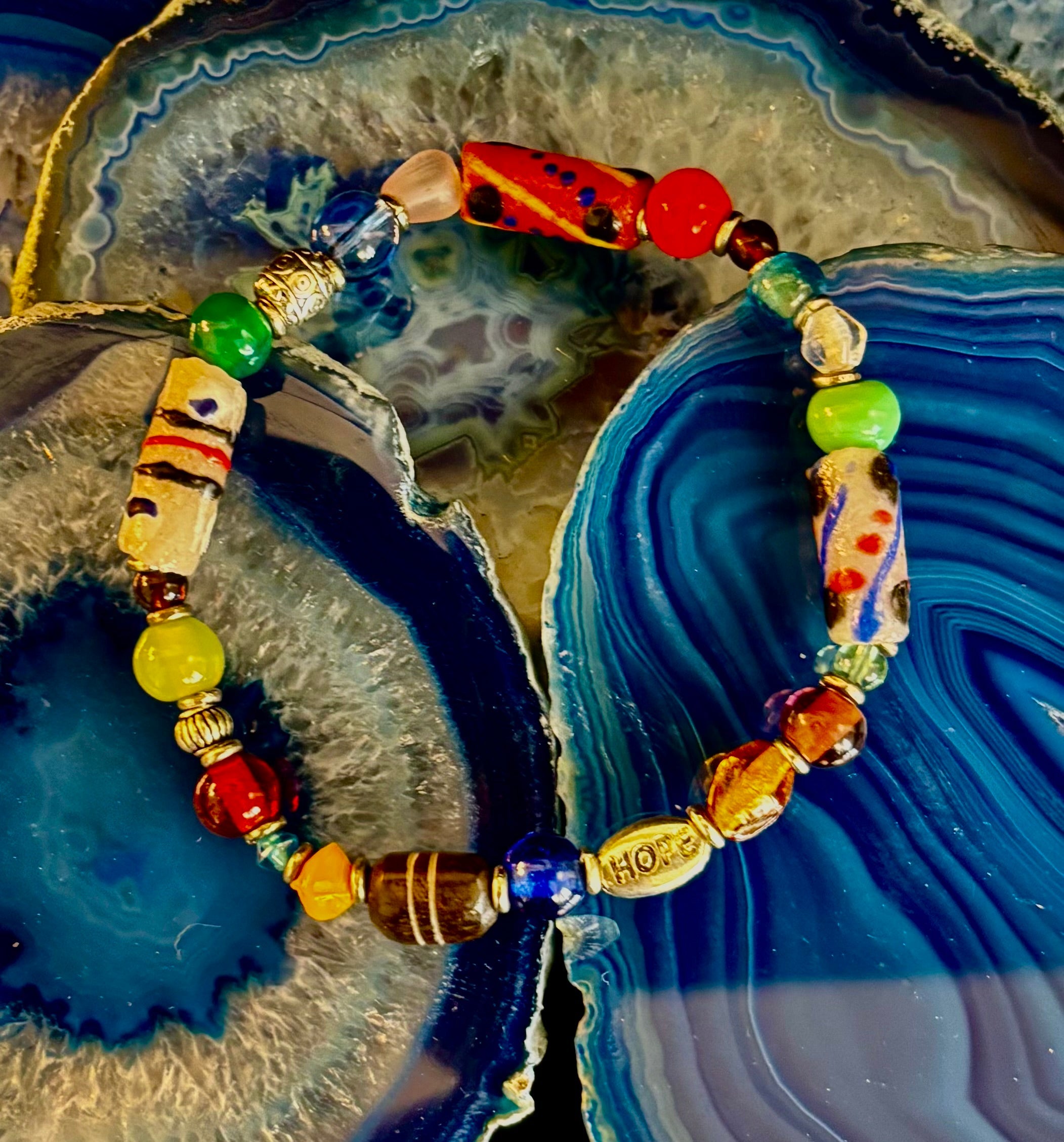 ✨ Hope Forward Uganda Trade Bead Bracelet ✨