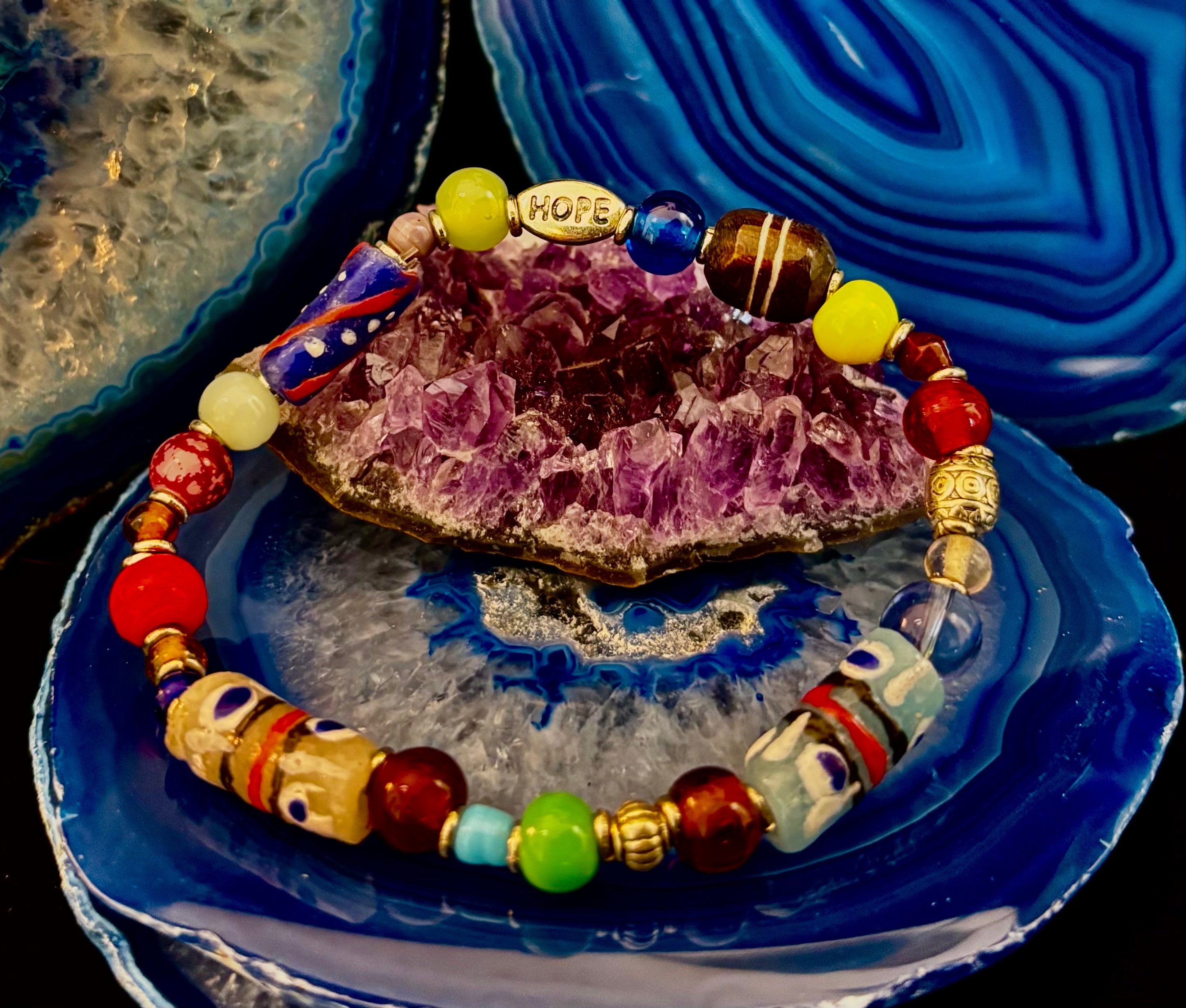 ✨ Hope Forward Uganda Trade Bead Bracelet ✨