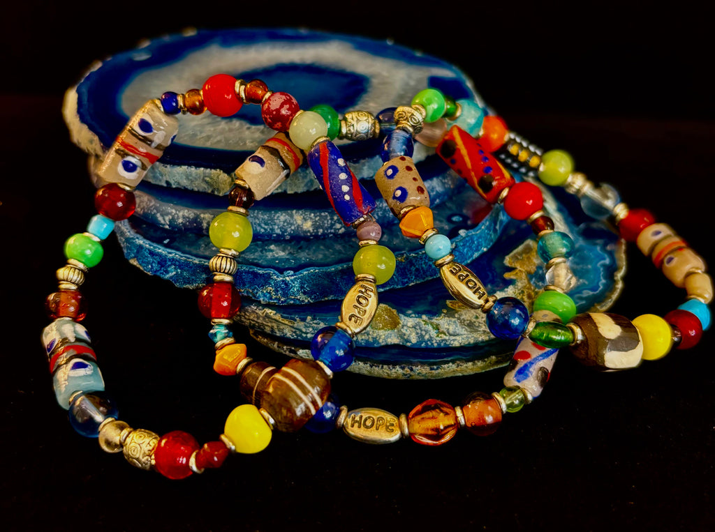 ✨ Hope Forward Uganda Trade Bead Bracelet ✨