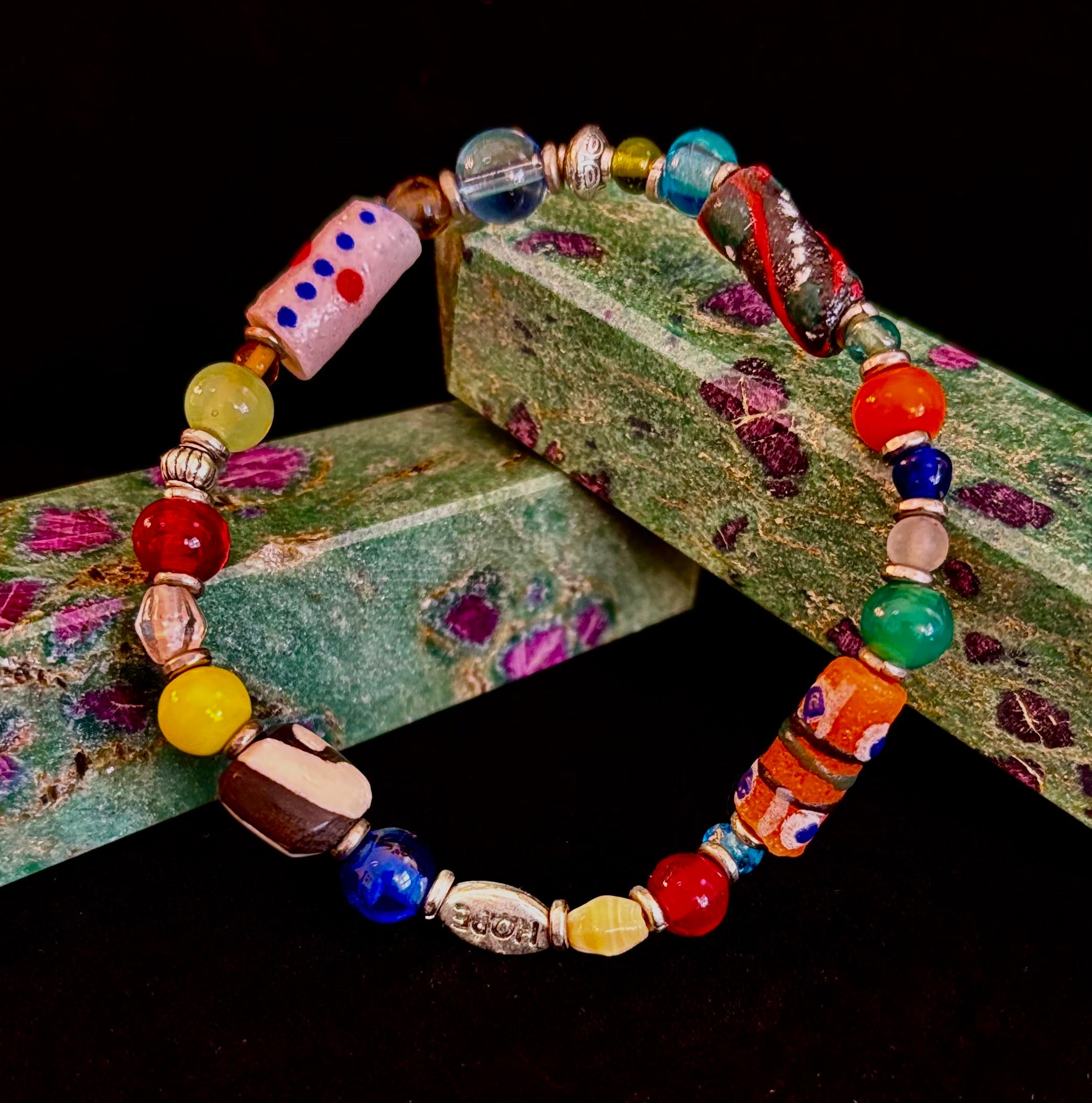 ✨ Hope Forward Uganda Trade Bead Bracelet ✨