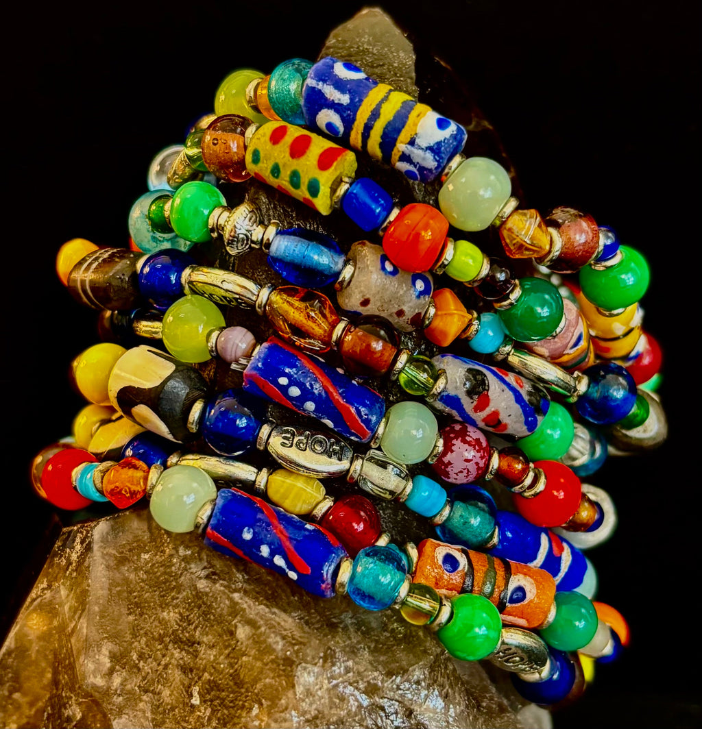 ✨ Hope Forward Uganda Trade Bead Bracelet ✨