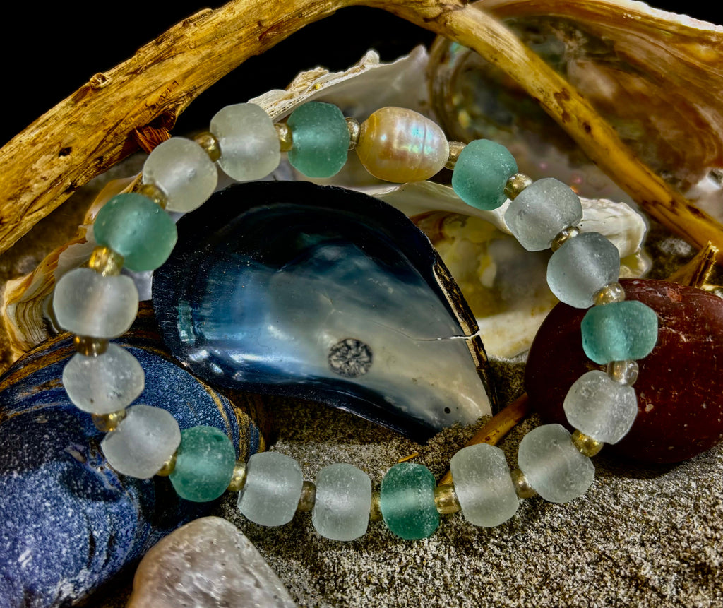 Ocean Pearl Sea Glass Bracelet