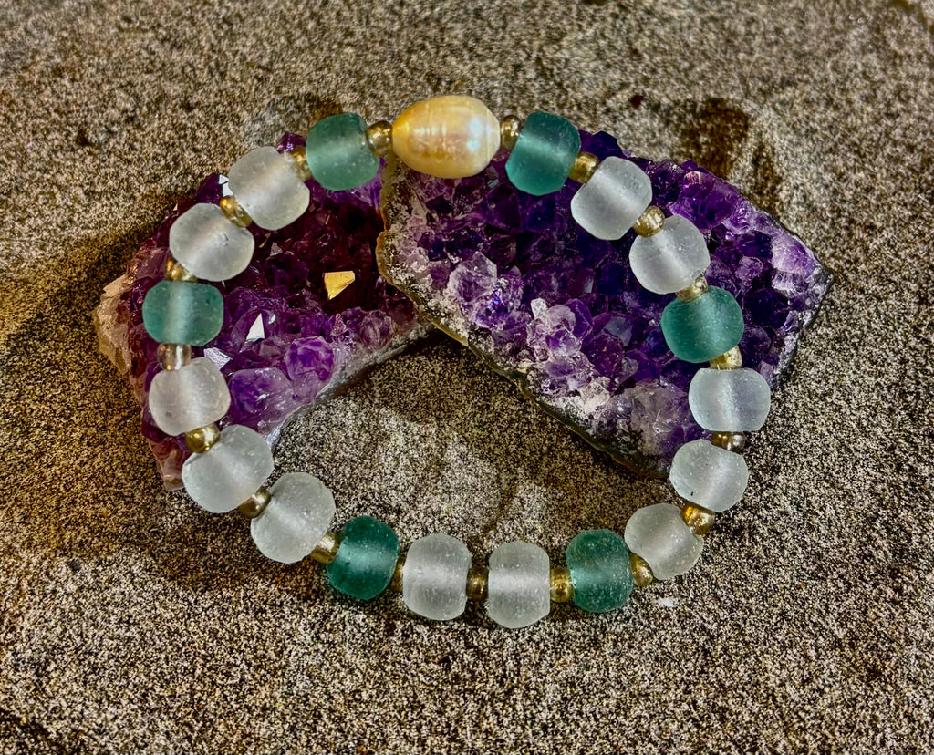 Ocean Pearl Sea Glass Bracelet