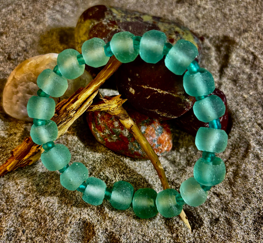 Seafoam Tide Recycled Glass Bracelet