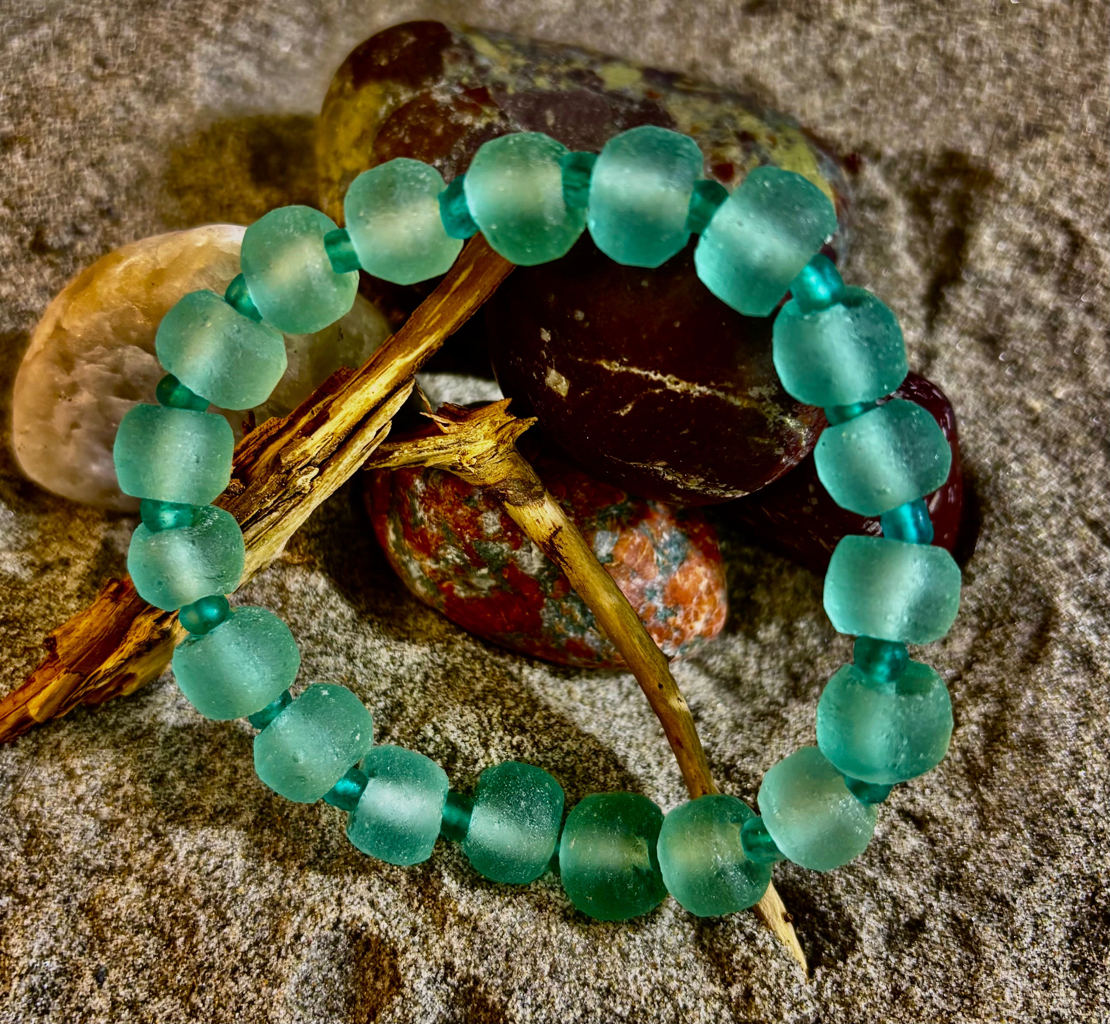 Seafoam Tide Recycled Glass Bracelet