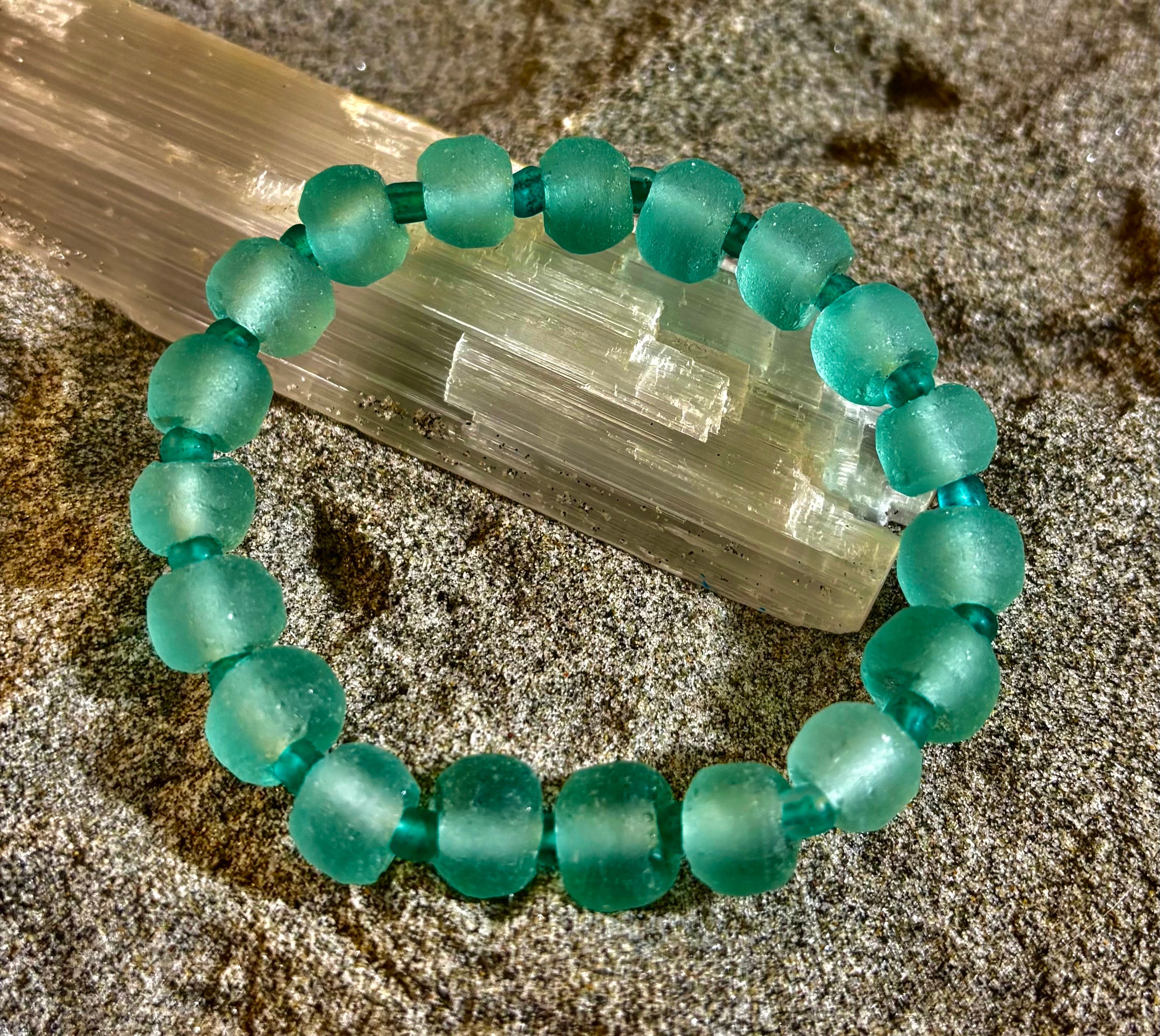 Seafoam Tide Recycled Glass Bracelet