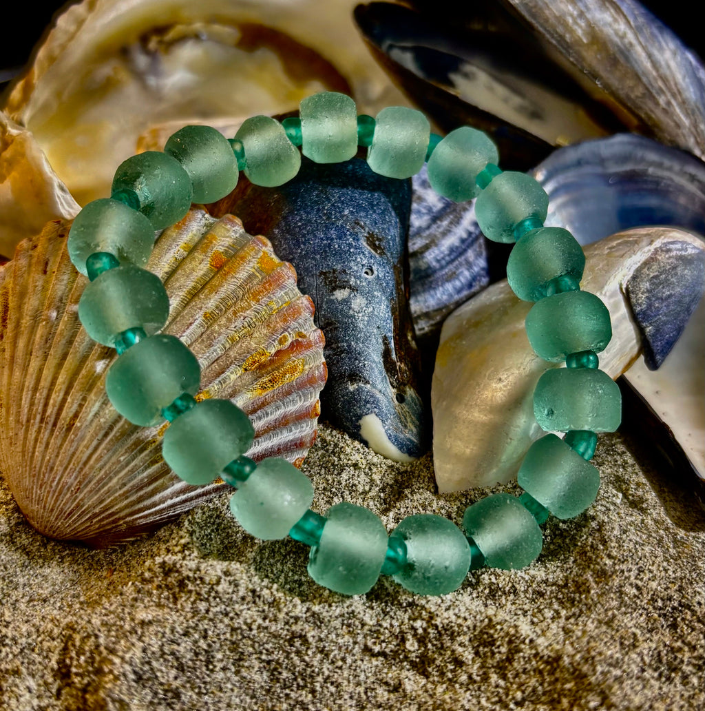 Seafoam Tide Recycled Glass Bracelet