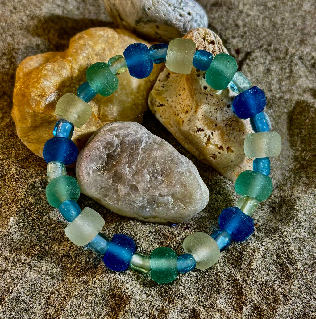 Coastal Tide Recycled Glass Bracelet
