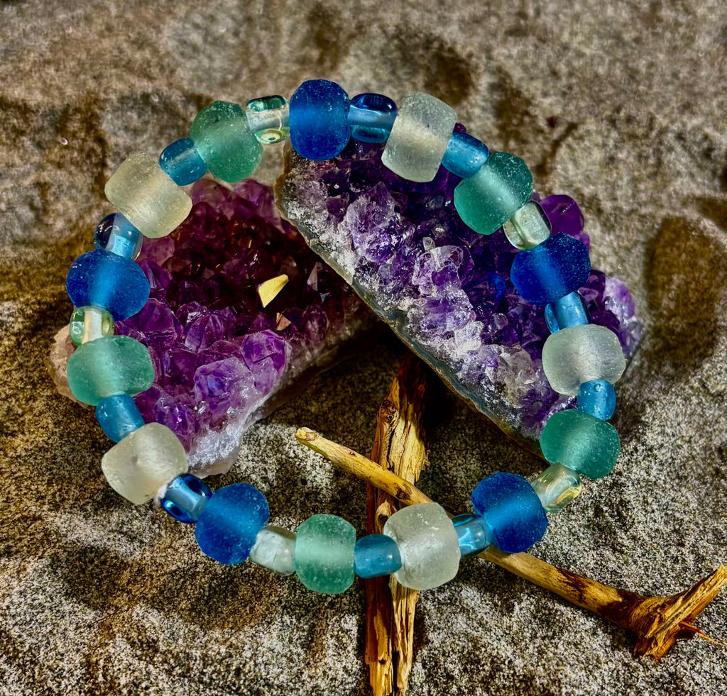 Coastal Tide Recycled Glass Bracelet
