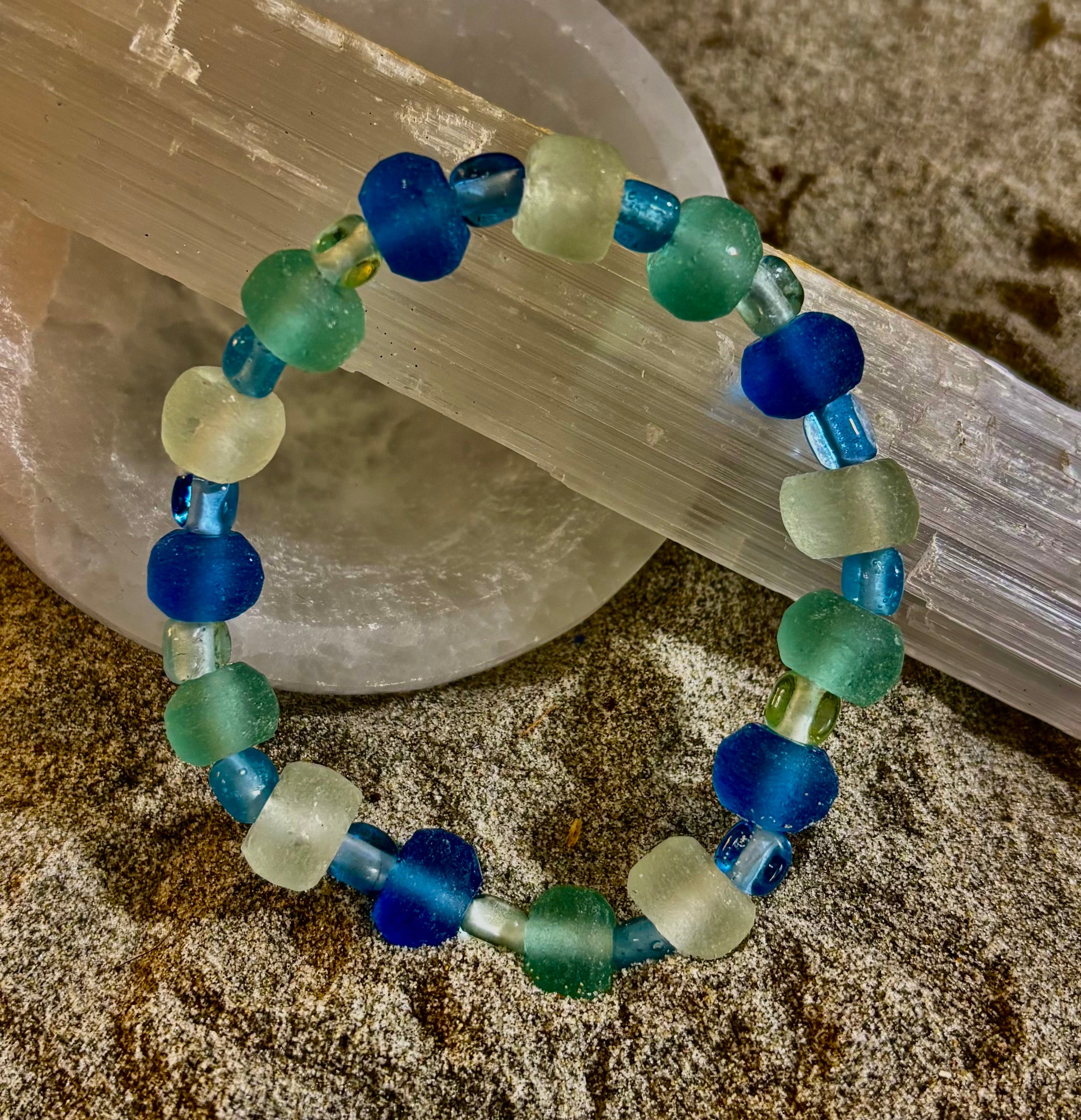 Coastal Tide Recycled Glass Bracelet