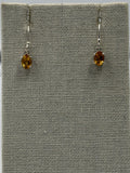 Sterling Silver Oval Citrine Dangle Earrings Size 1