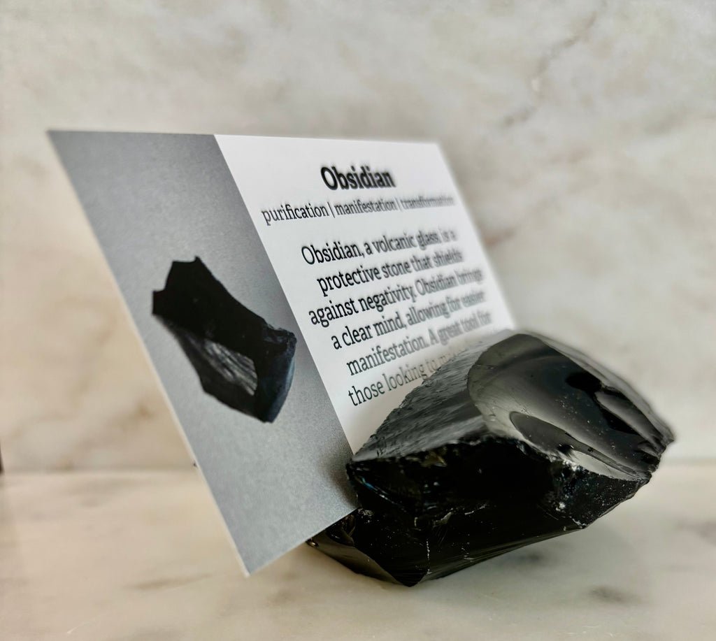 Natural Crystal Card Holder - Raw Crystal Business Card or Card Display (Various Stone Choices)