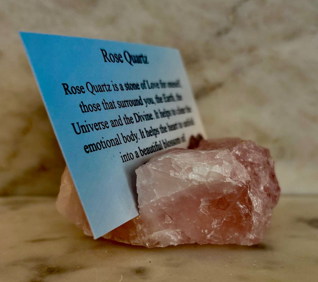 Natural Crystal Card Holder - Raw Crystal Business Card or Card Display (Various Stone Choices)