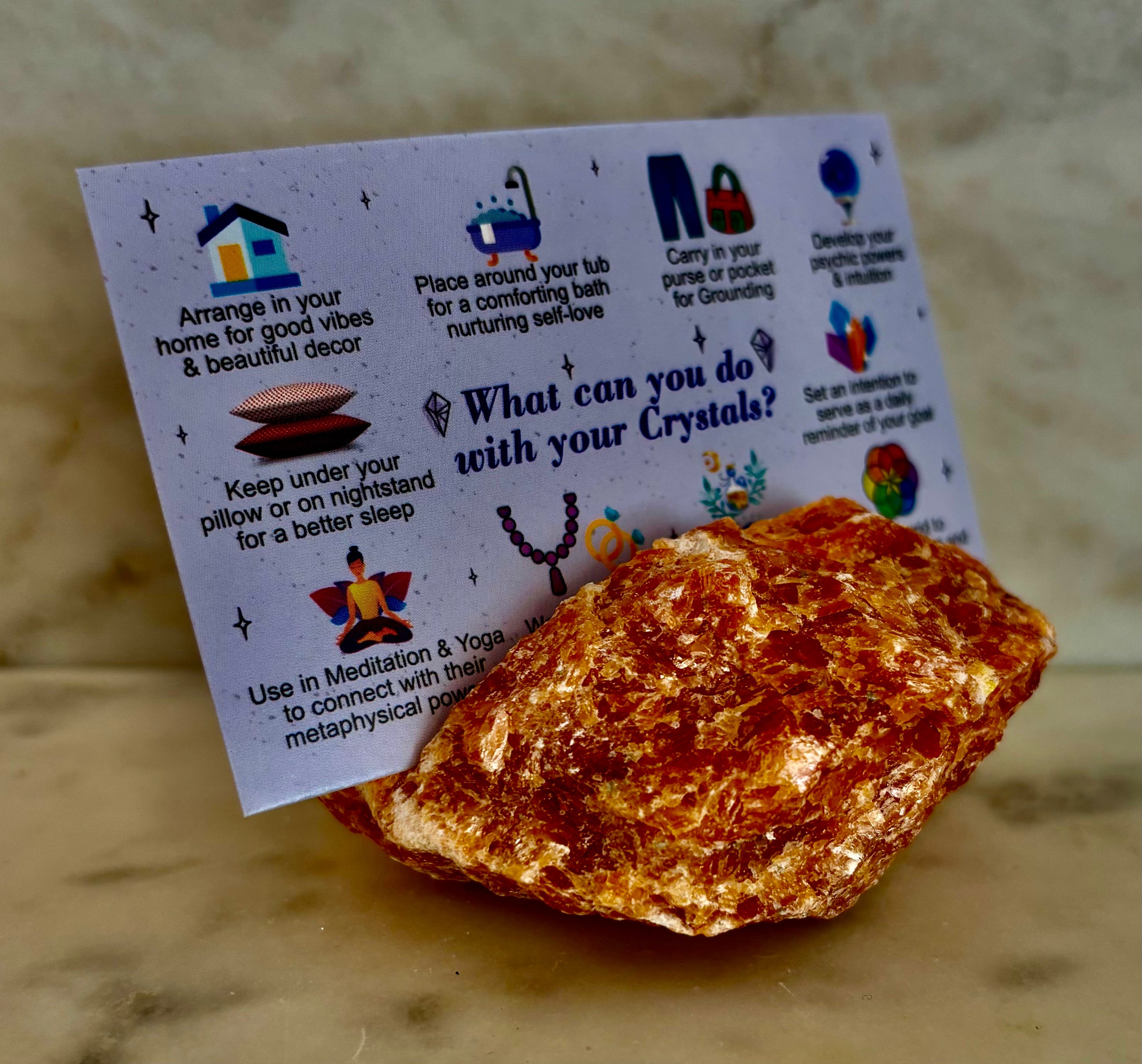 Natural Crystal Card Holder - Raw Crystal Business Card or Card Display (Various Stone Choices)