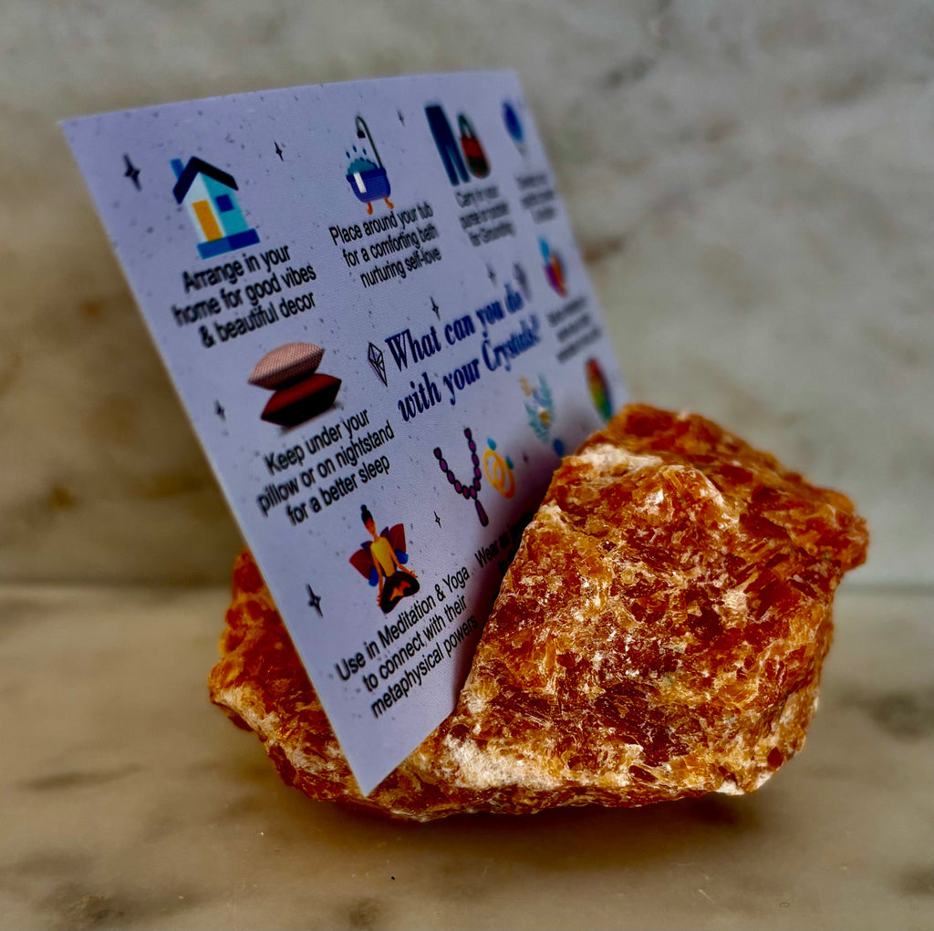 Natural Crystal Card Holder - Raw Crystal Business Card or Card Display (Various Stone Choices)