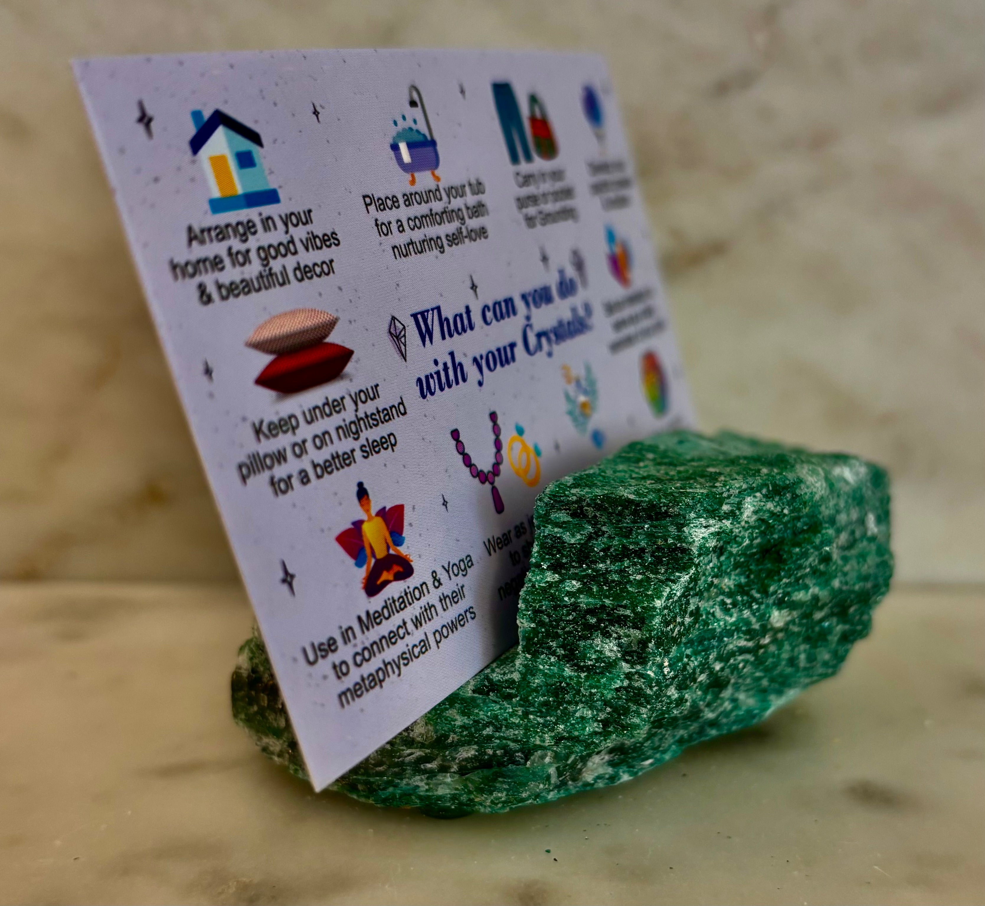 Natural Crystal Card Holder - Raw Crystal Business Card or Card Display (Various Stone Choices)