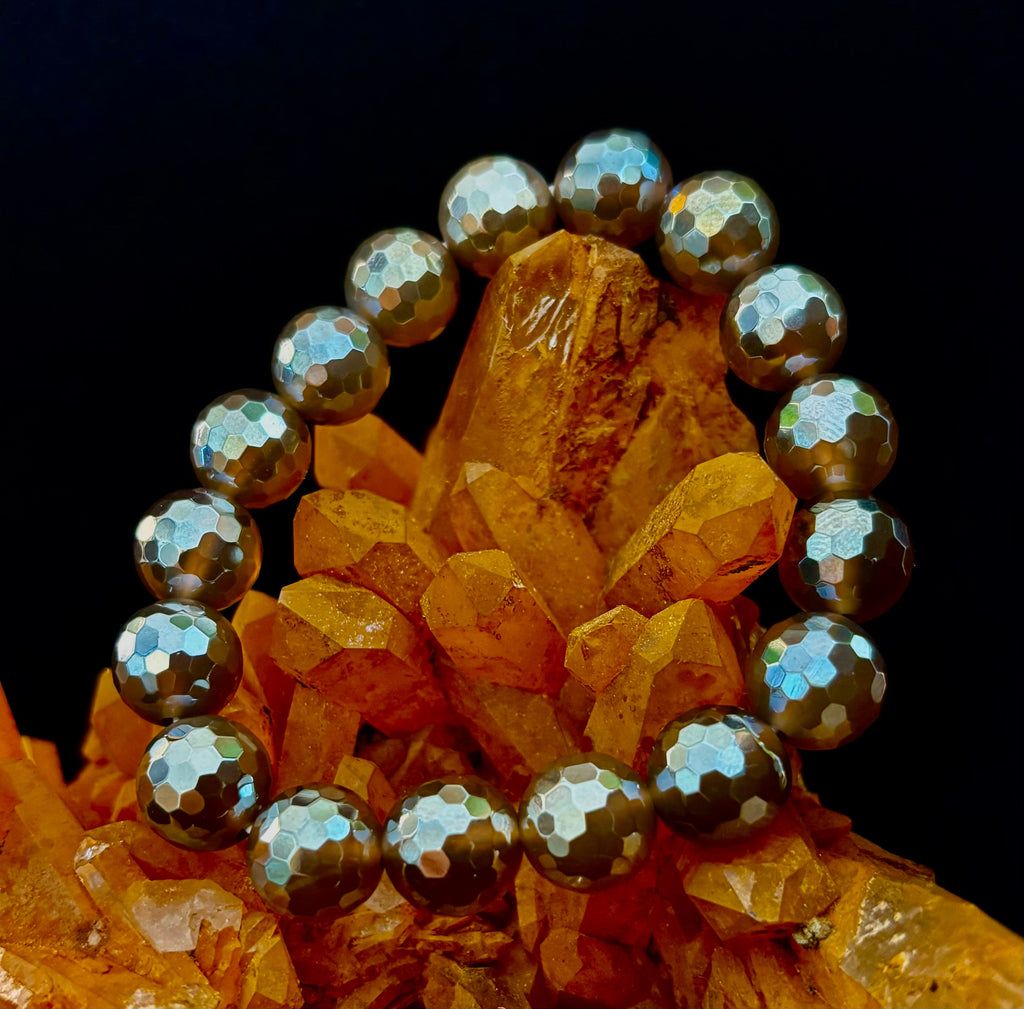 Champagne Glow Faceted Agate Bracelet