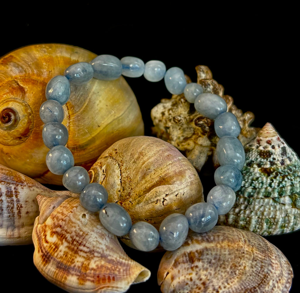 Ocean Whisper Natural Aquamarine Tumbled Bracelet