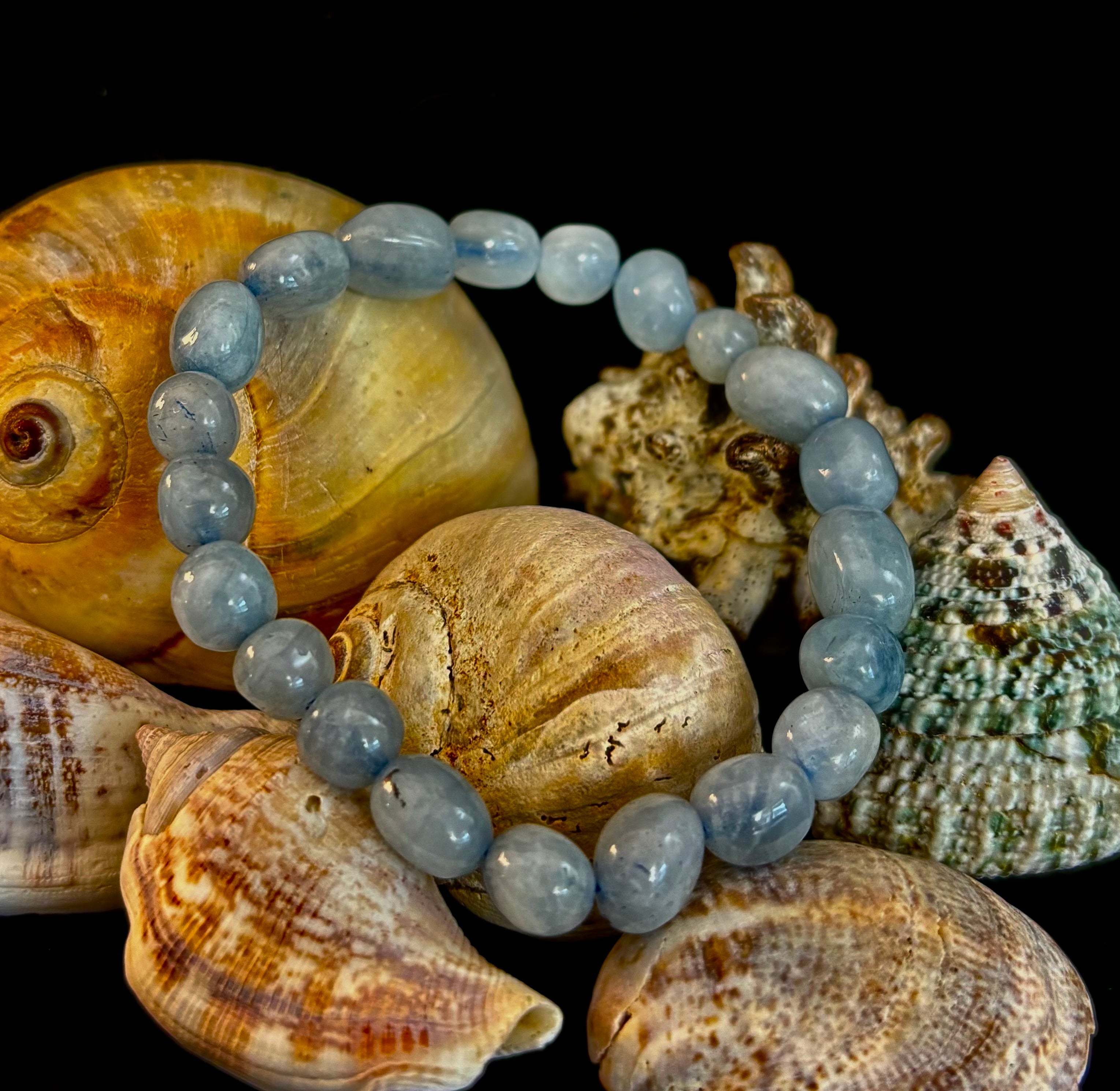 Ocean Whisper Natural Aquamarine Tumbled Bracelet