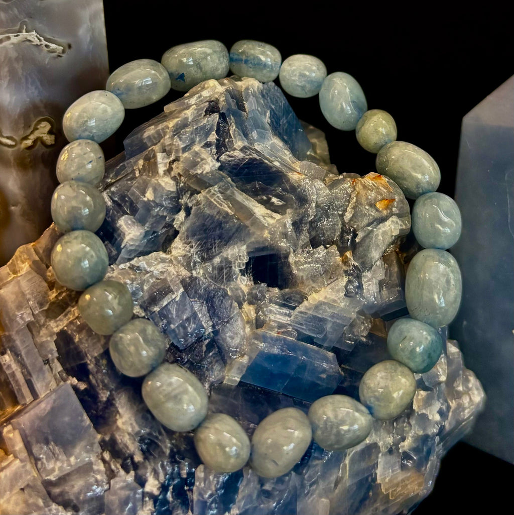 Ocean Whisper Natural Aquamarine Tumbled Bracelet