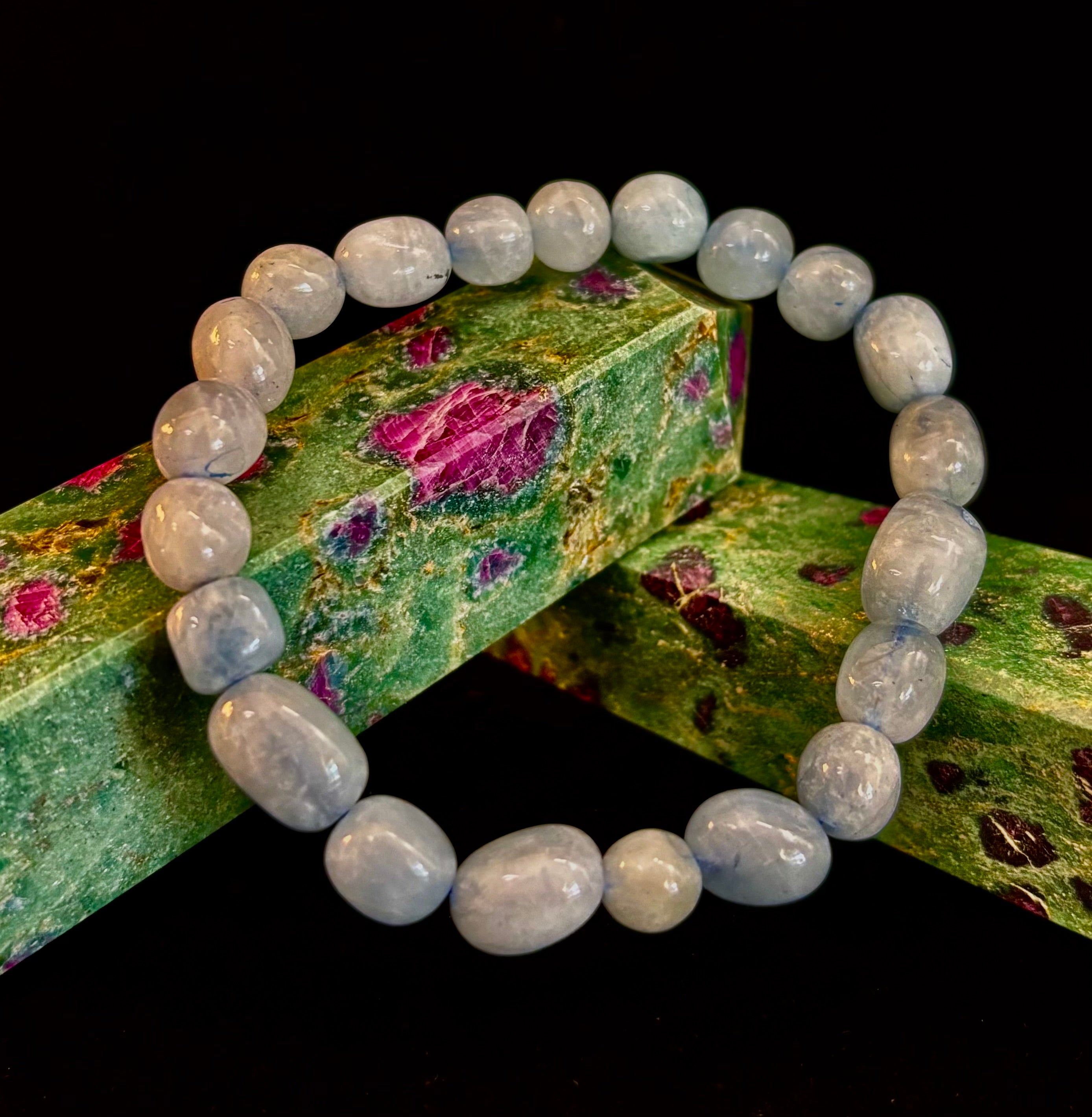 Ocean Whisper Natural Aquamarine Tumbled Bracelet