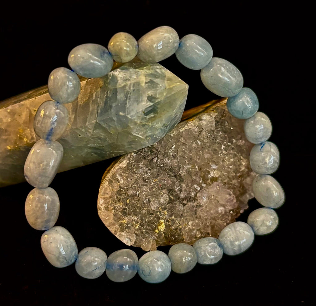 Ocean Whisper Natural Aquamarine Tumbled Bracelet