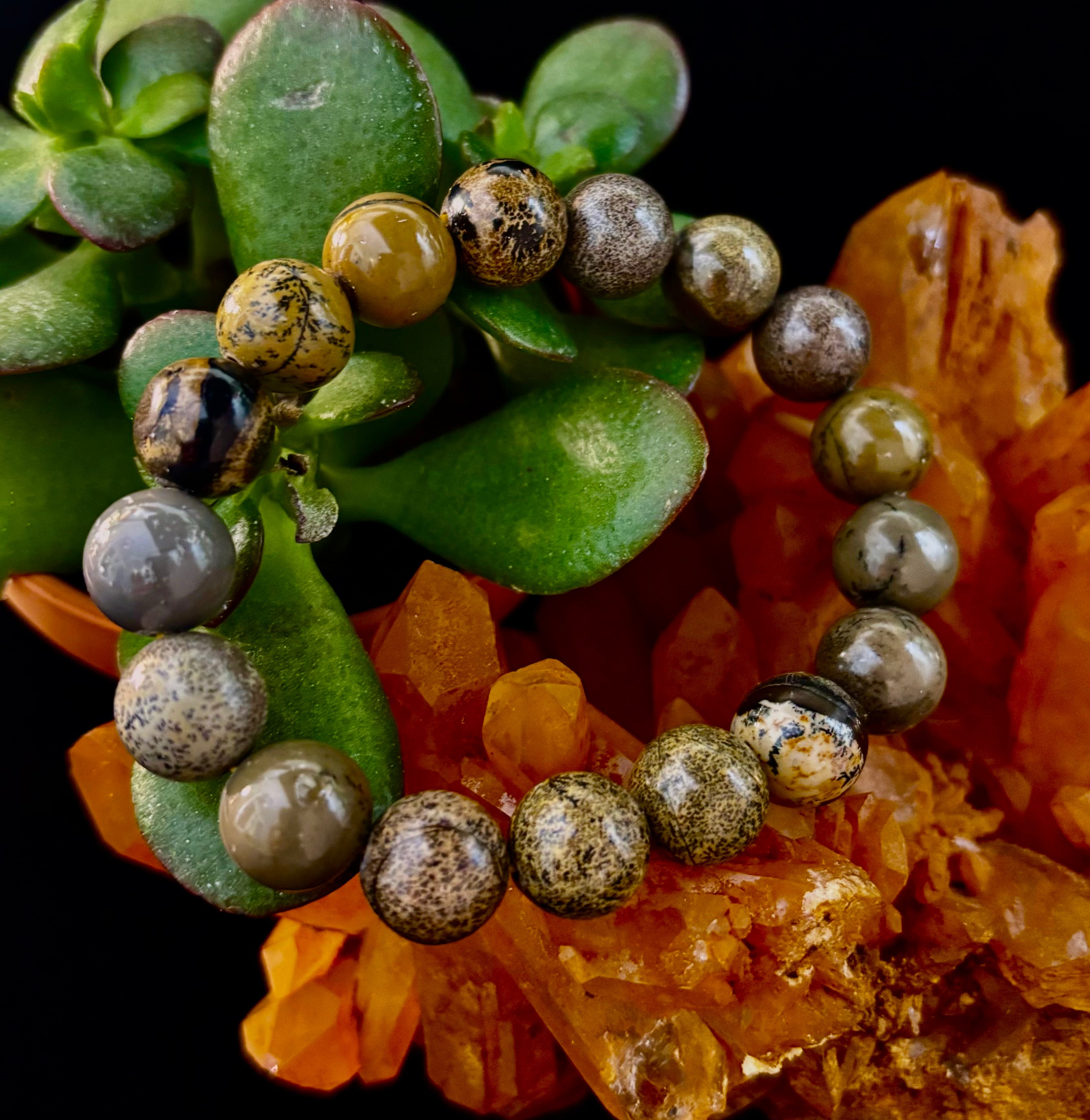 Grass Flower Jasper Bracelet – 10mm | Small–Medium (6.5"–7")