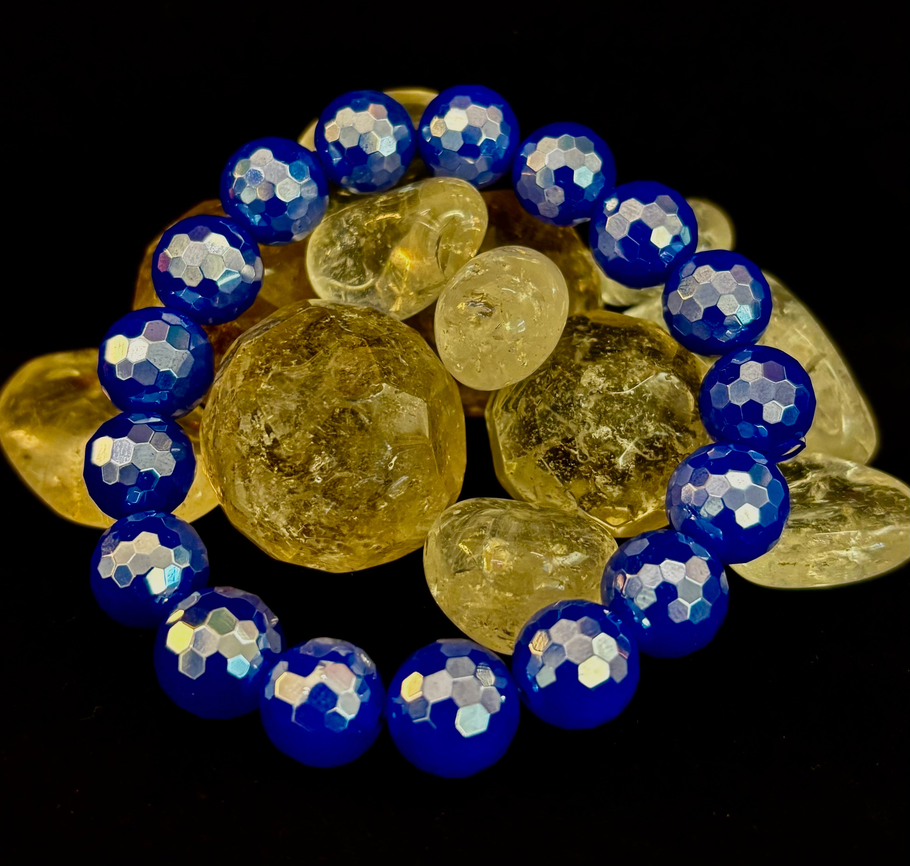 Disco Blue Agate Bracelet