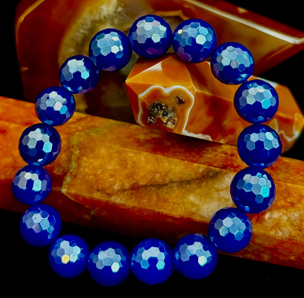 Disco Blue Agate Bracelet