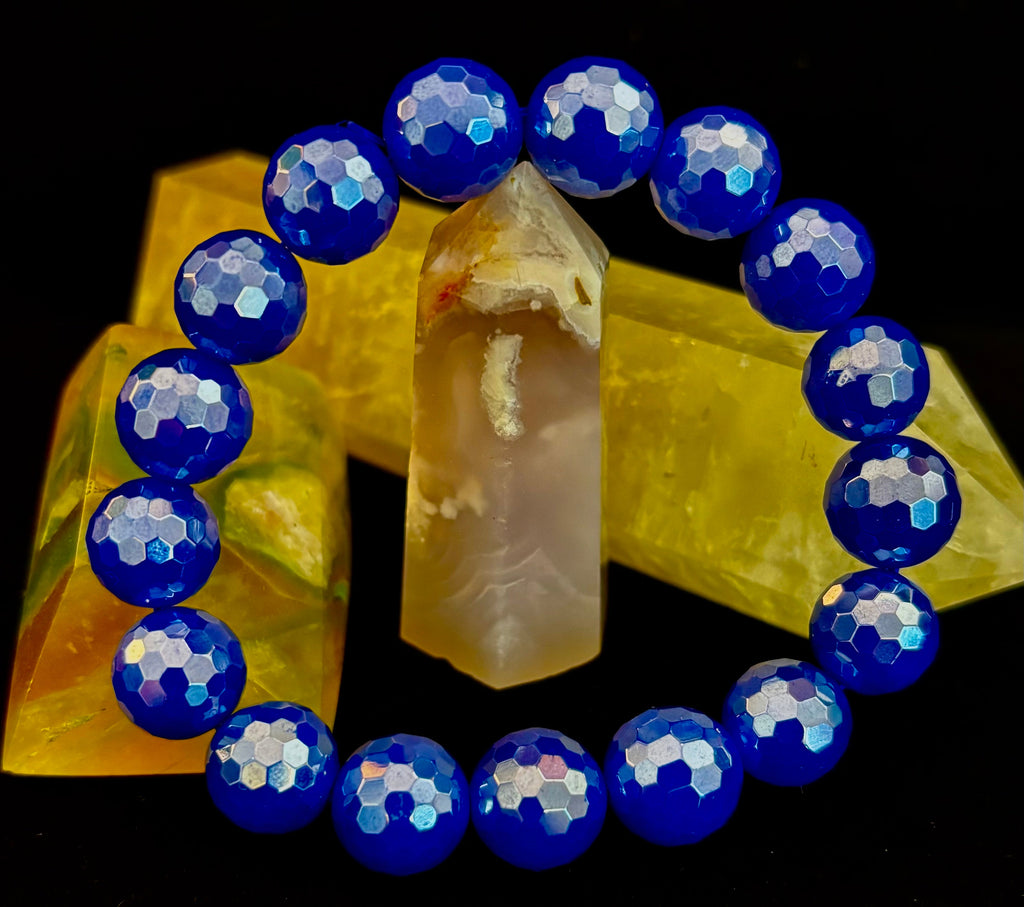 Disco Blue Agate Bracelet