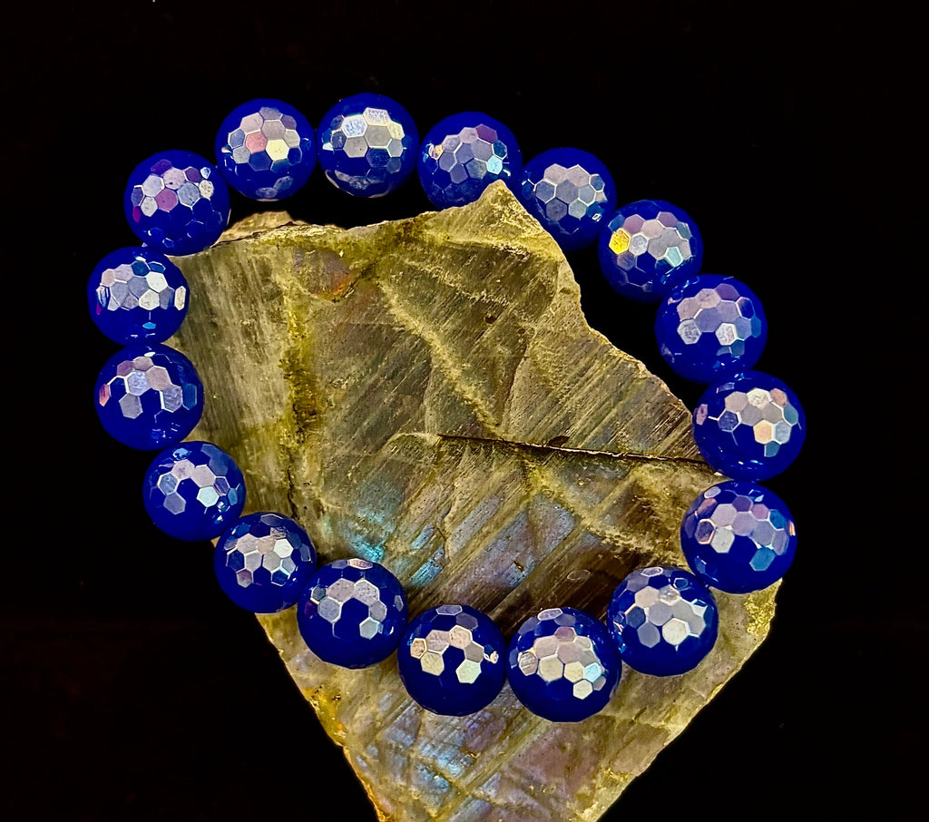 Disco Blue Agate Bracelet