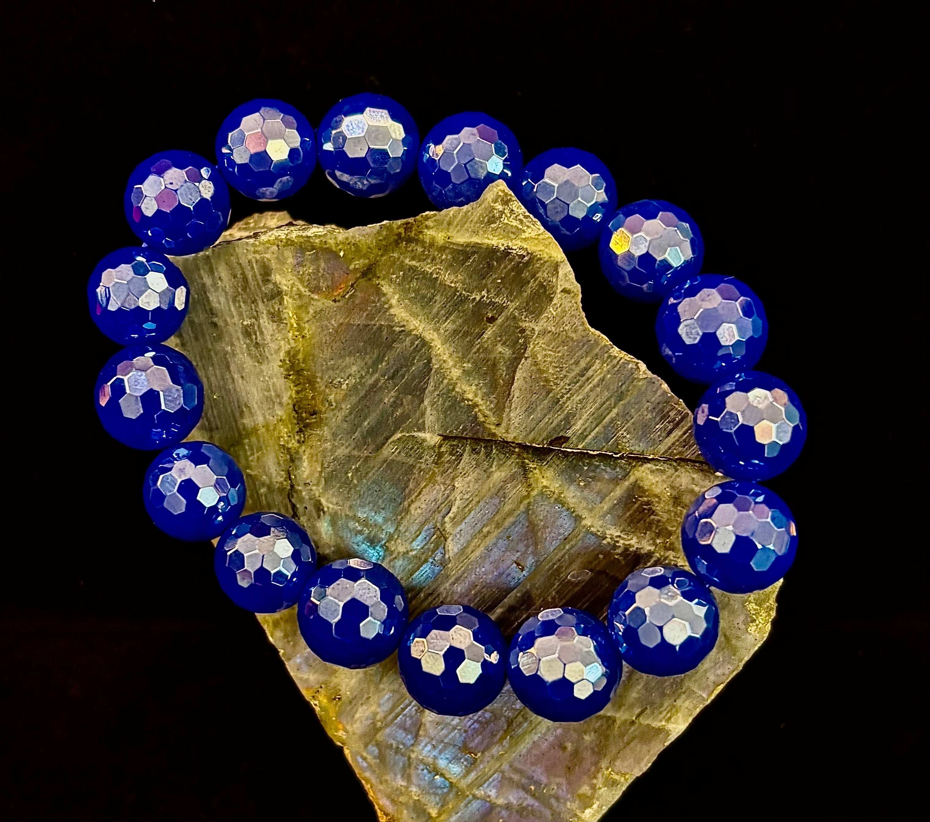 Disco Blue Agate Bracelet