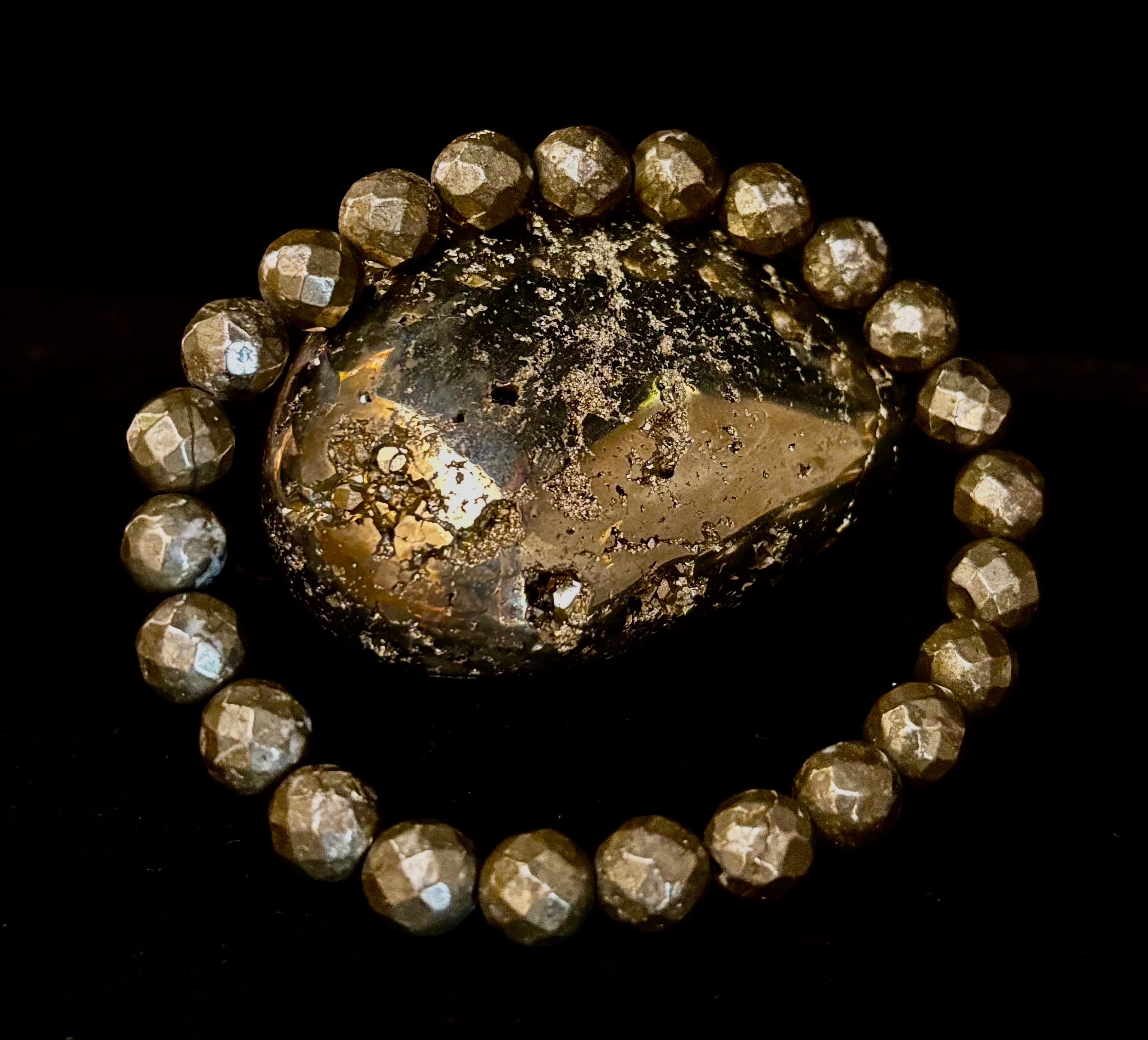 Prosper in Purpose – Pyrite Polyhedral Bracelet