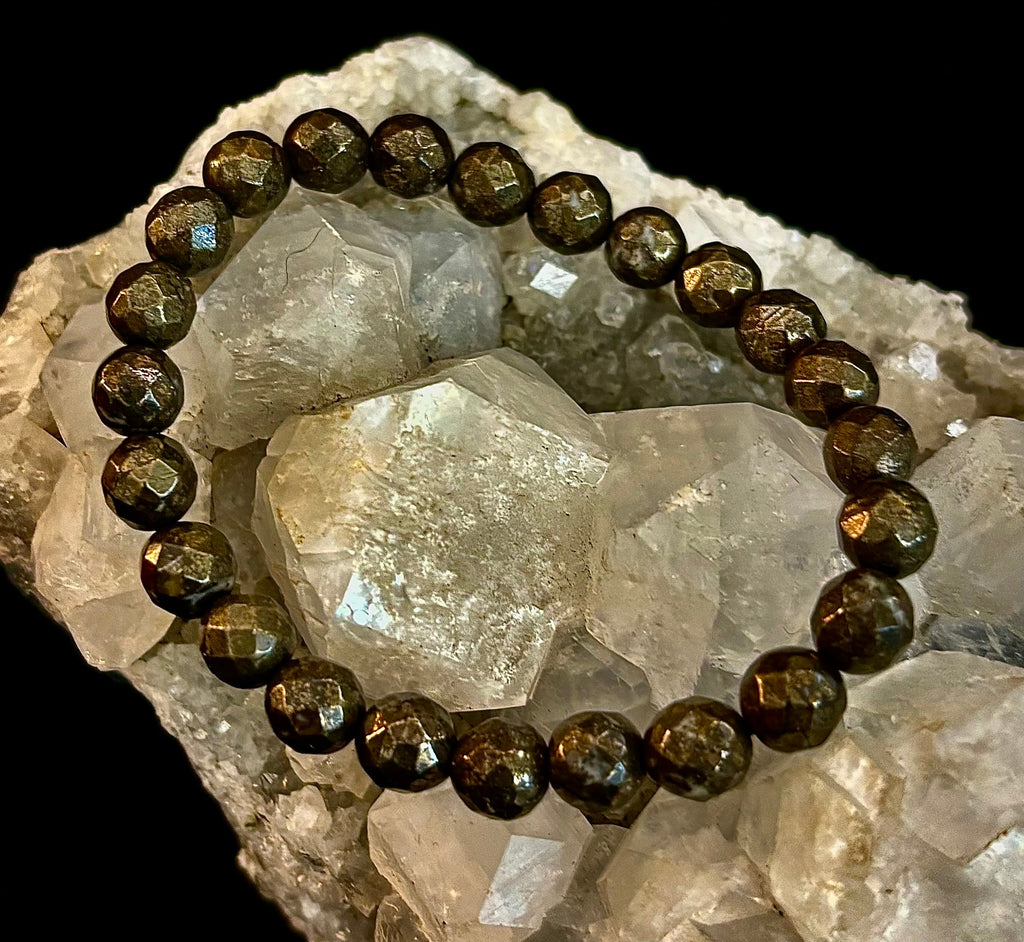 Prosper in Purpose – Pyrite Polyhedral Bracelet