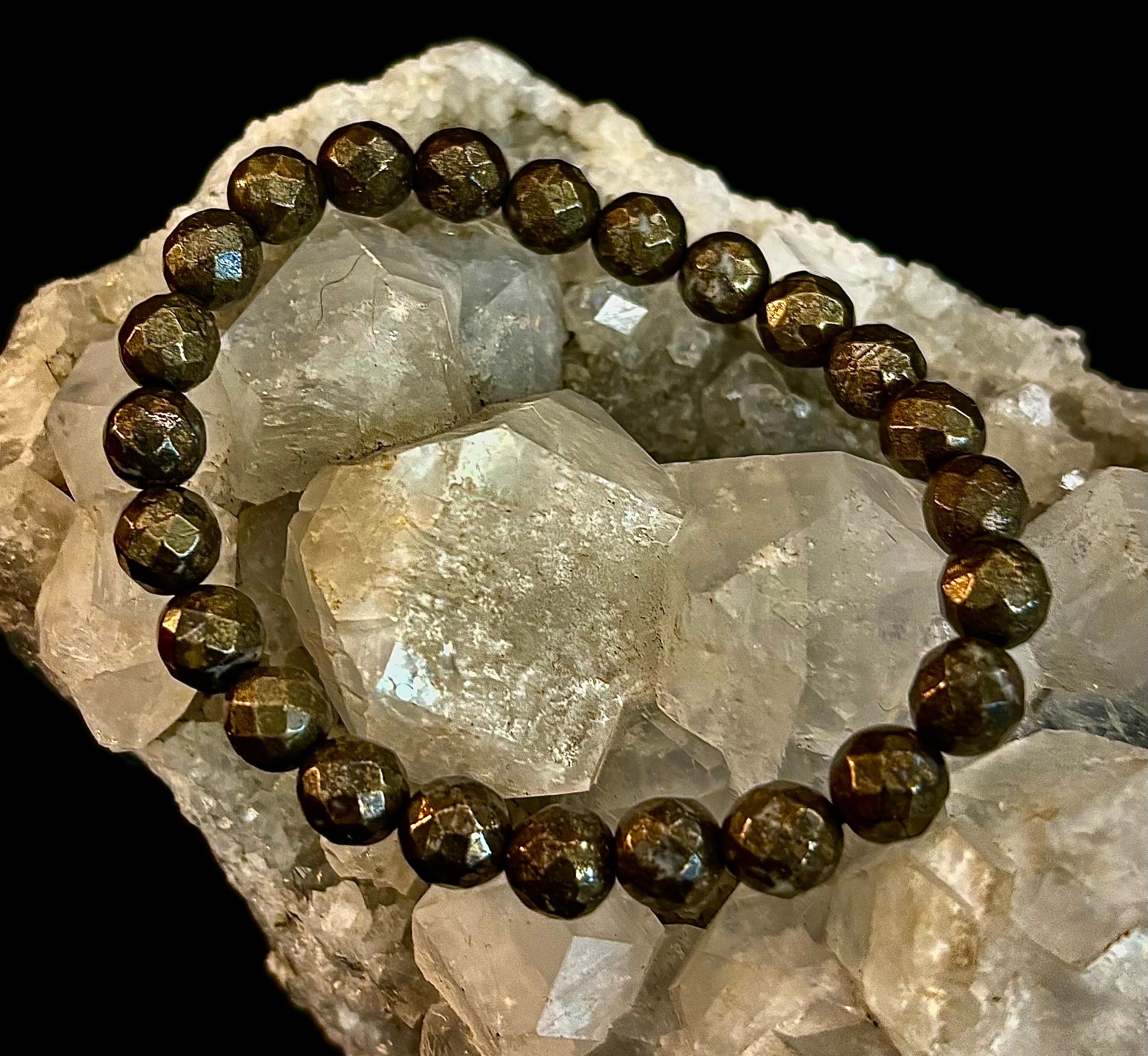 Prosper in Purpose – Pyrite Polyhedral Bracelet