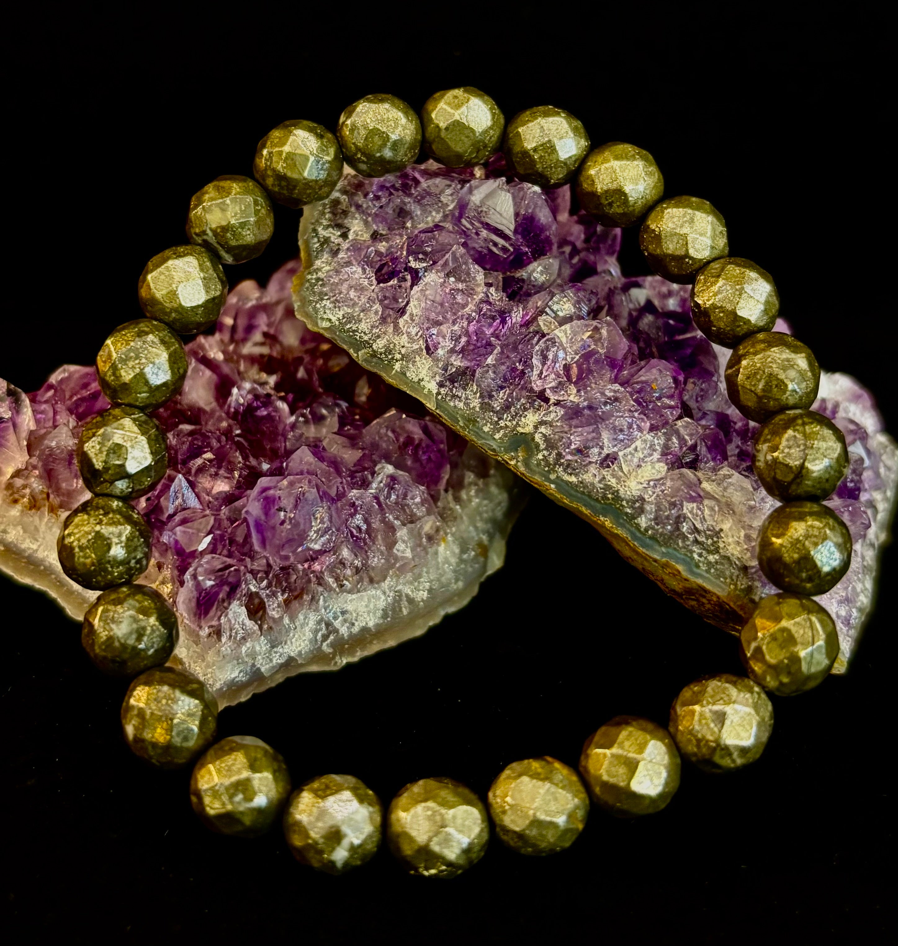 Prosper in Purpose – Pyrite Polyhedral Bracelet