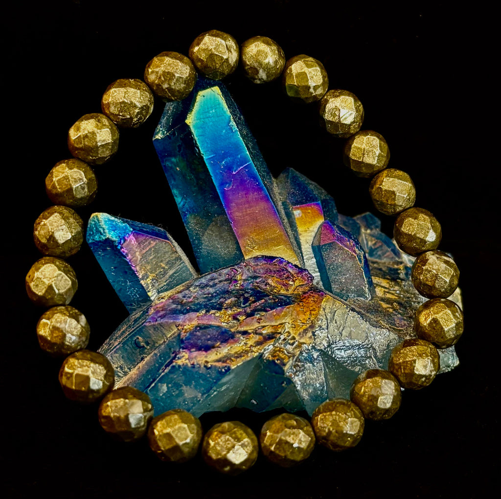 Prosper in Purpose – Pyrite Polyhedral Bracelet