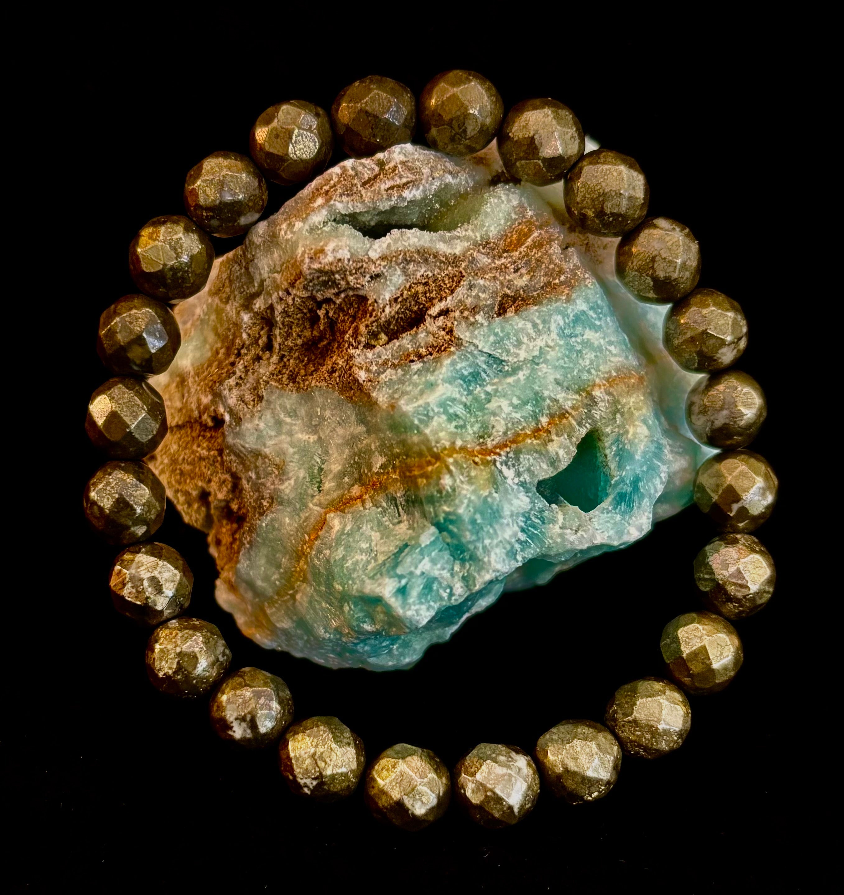 Prosper in Purpose – Pyrite Polyhedral Bracelet