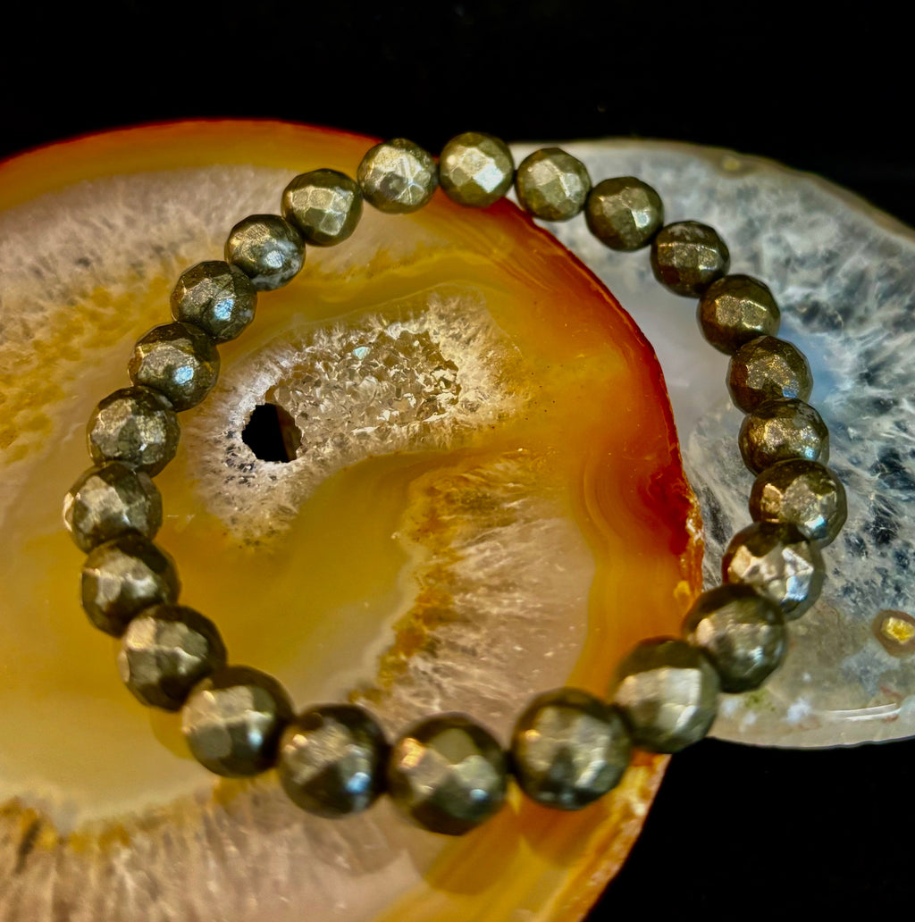 Prosper in Purpose – Pyrite Polyhedral Bracelet
