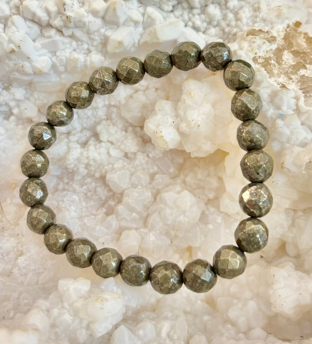 Prosper in Purpose – Pyrite Polyhedral Bracelet