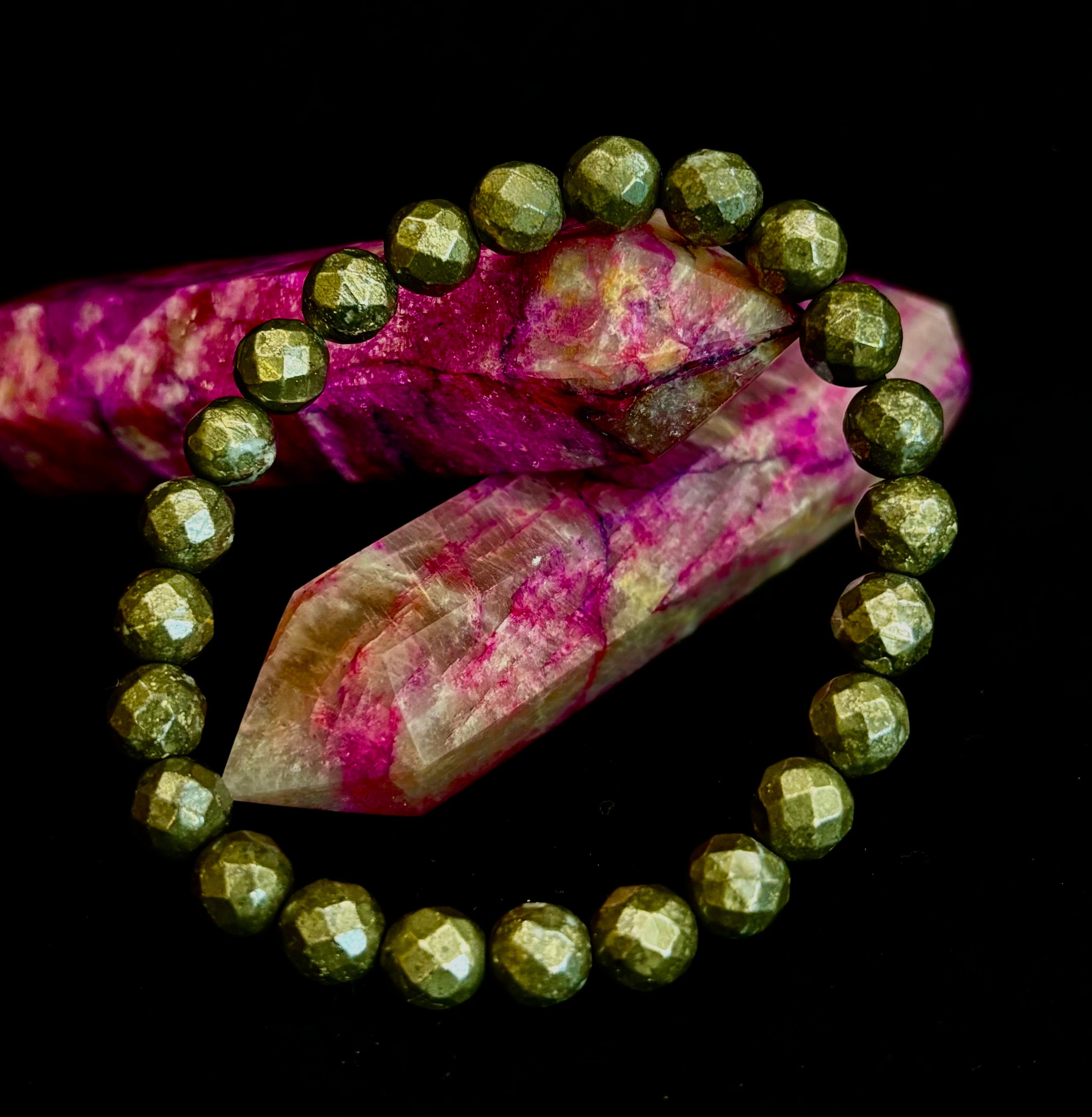 Prosper in Purpose – Pyrite Polyhedral Bracelet