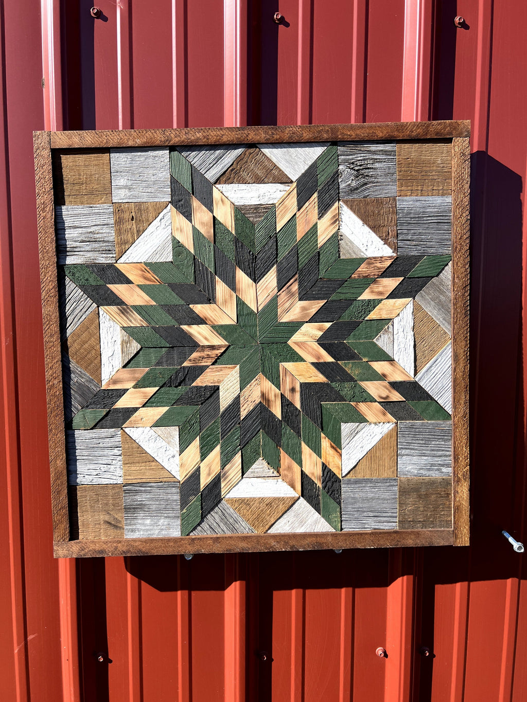 Amish Handmade Barn Quilt Wall Art – Reclaimed Barn Wood – 20.75” x 20.75”