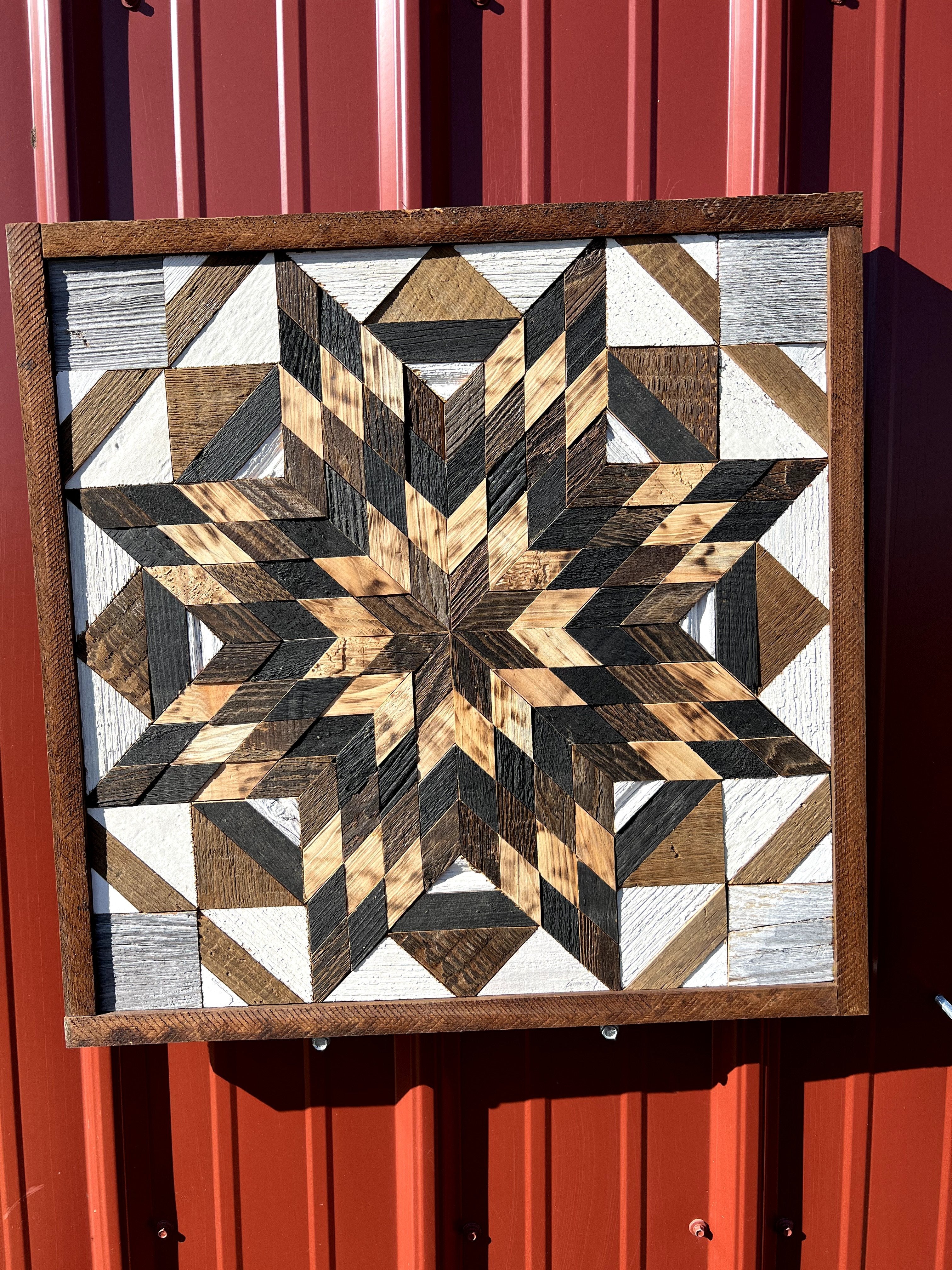 Amish Handmade Barn Quilt Wall Art – Reclaimed Barn Wood – 20.75” x 20.75”