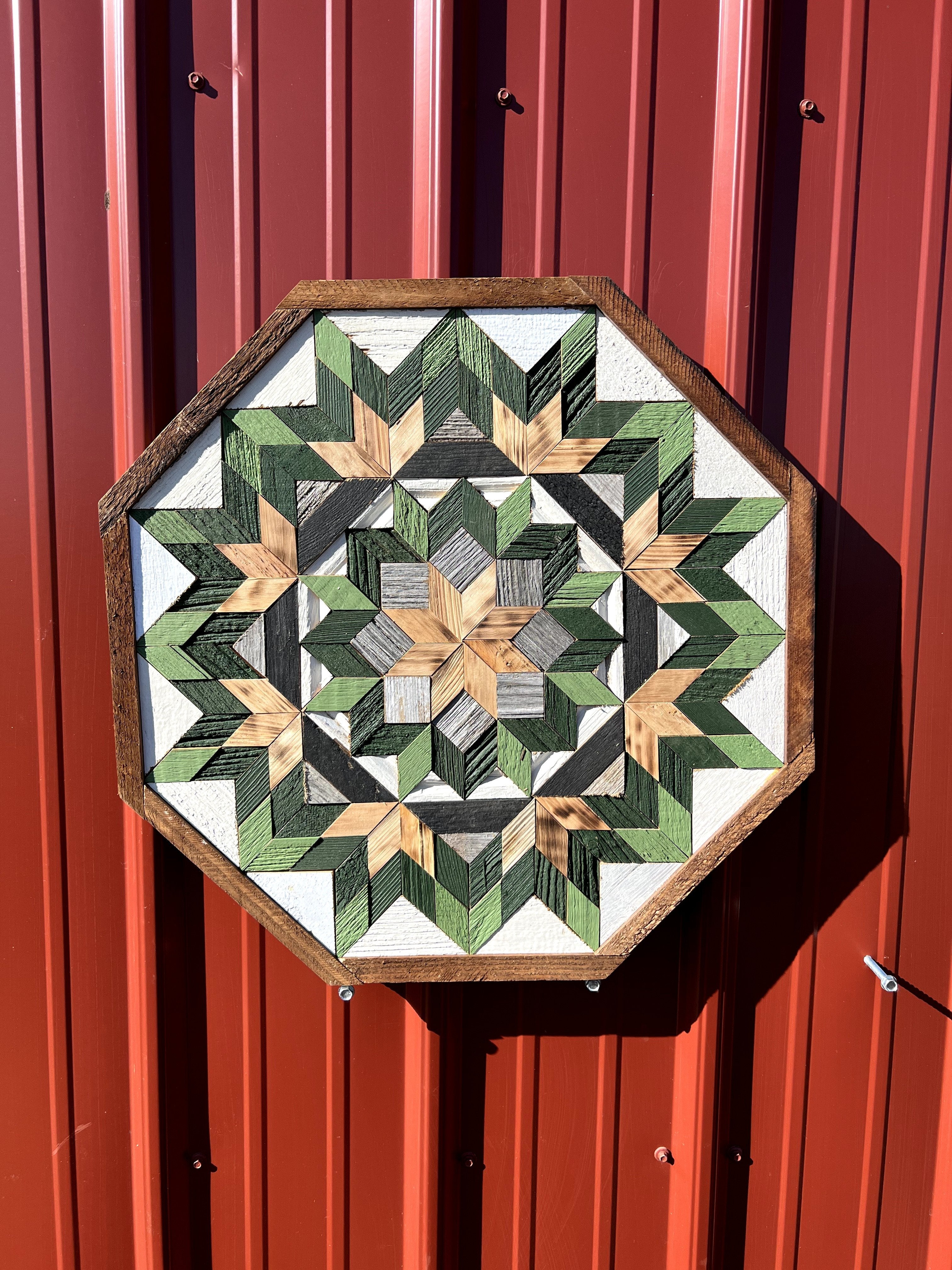Amish Handmade Barn Quilt Wall Art – Reclaimed Barn Wood – 20.75” x 20.75”